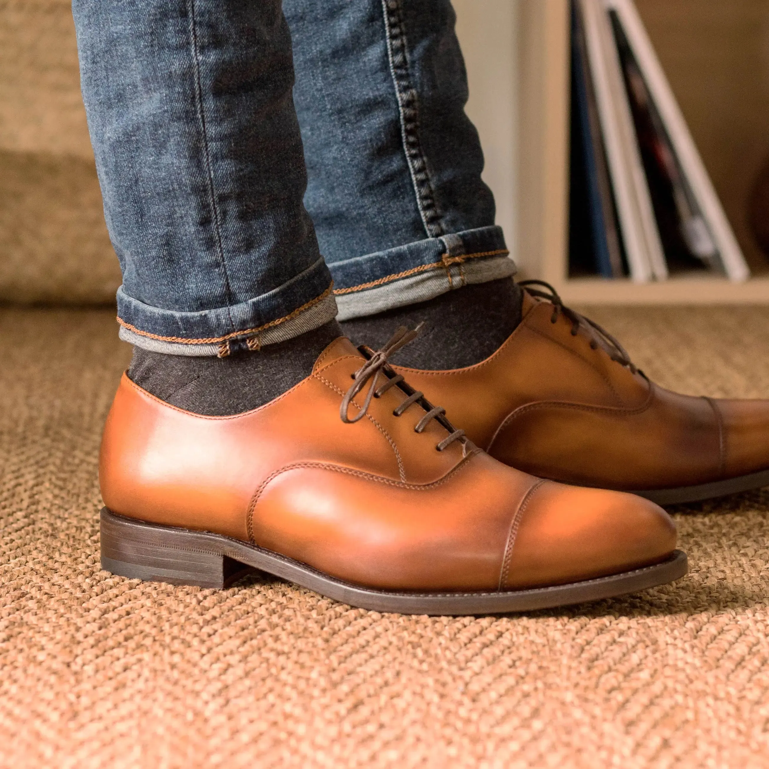 Dapperfam Shoes DapperFam Rafael in Brown Men's Italian Leather Oxford