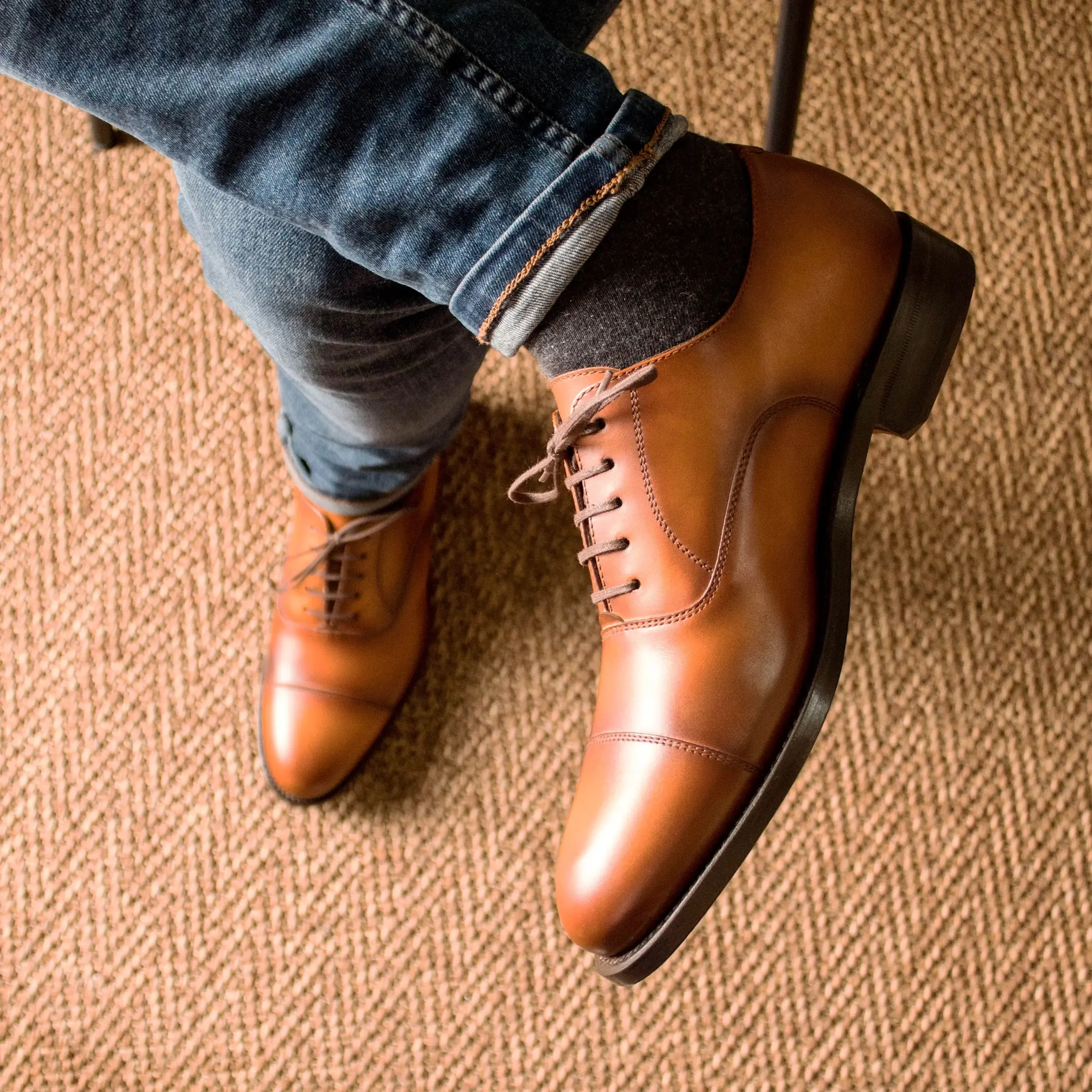 Dapperfam Shoes DapperFam Rafael in Brown Men's Italian Leather Oxford