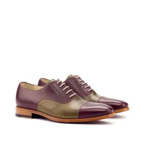 Dapperfam Shoes DapperFam Rafael in Burgundy / Olive Men's Italian Leather Oxford