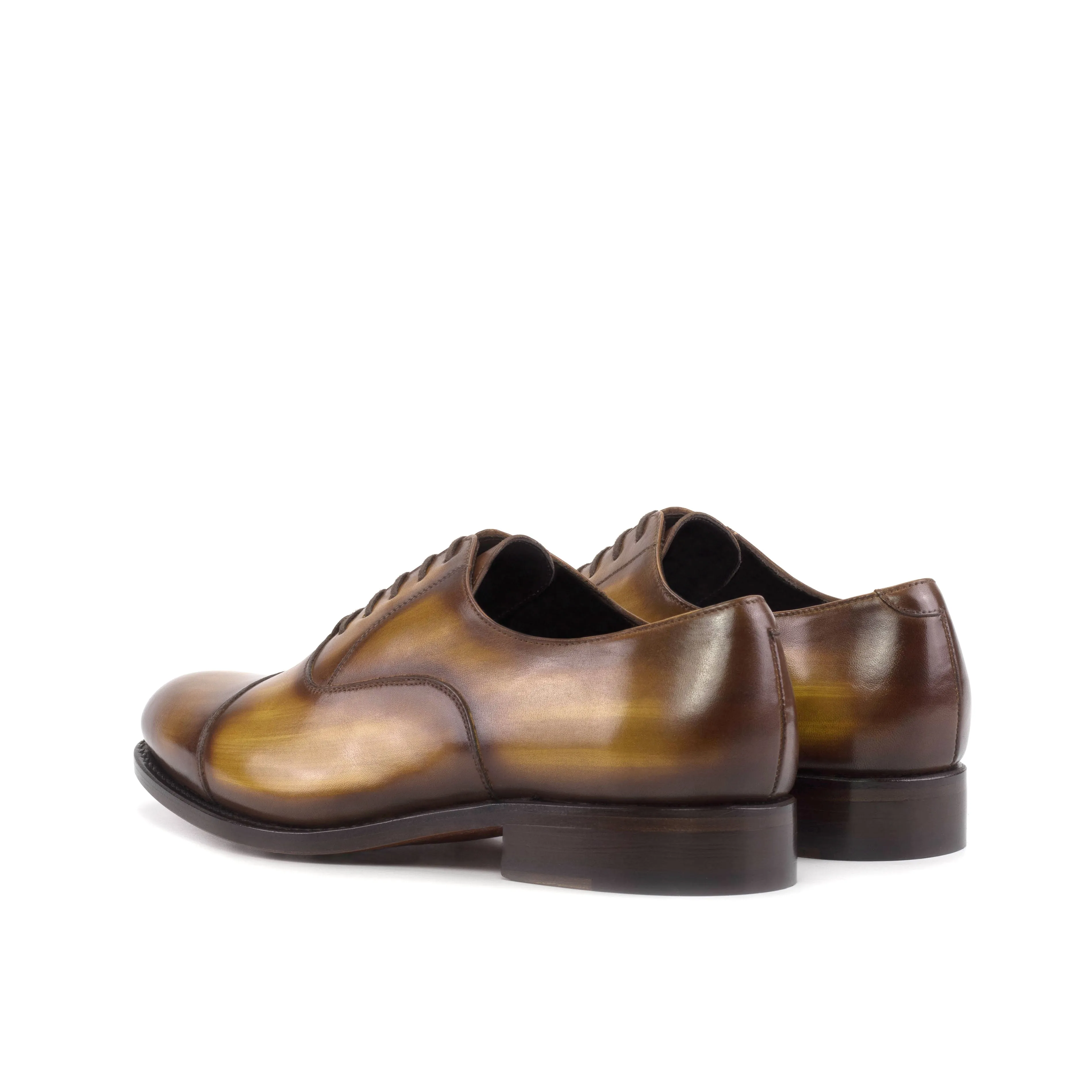 Dapperfam Shoes DapperFam Rafael in Cognac Men's Hand-Painted Patina Oxford