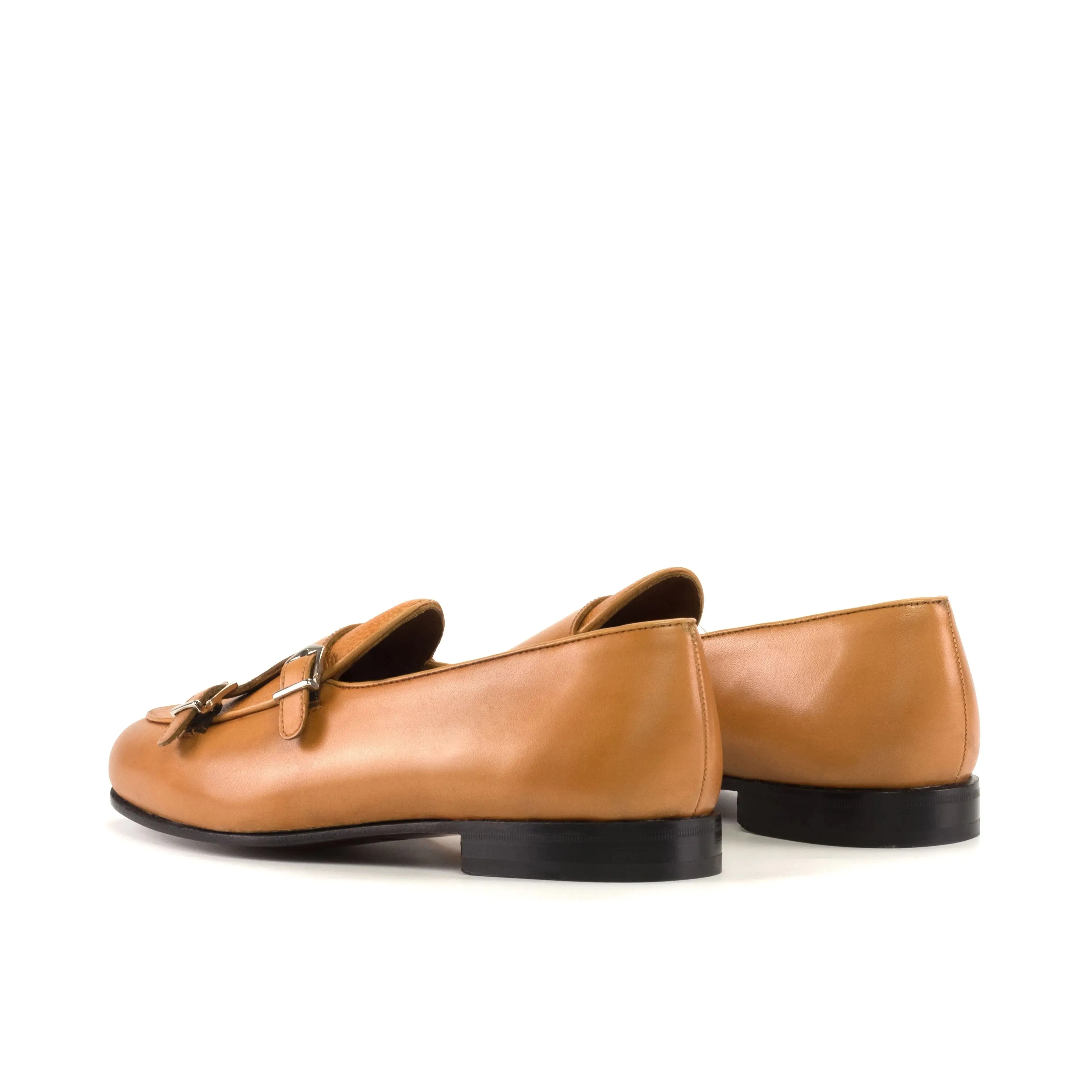 Dapperfam Shoes DapperFam Rialto in Cognac Men's Italian Leather & Full Grain Leather Monk Slipper