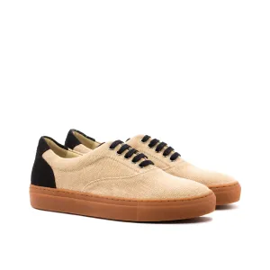 Dapperfam Shoes DapperFam Riccardo in Tan / Black Men's Linen Top Sider