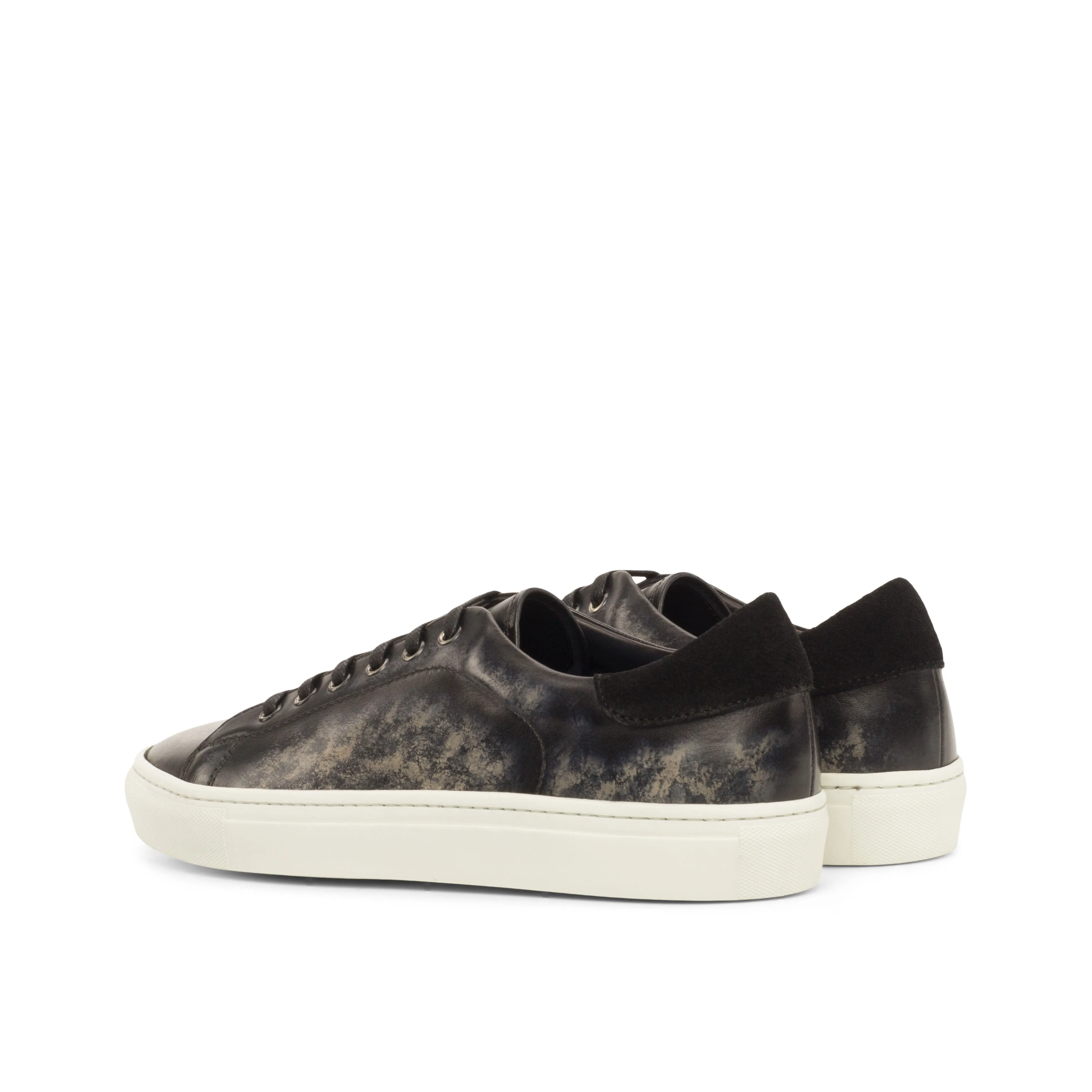 Dapperfam Shoes DapperFam Rivale in Black Men's Lux Suede Trainer