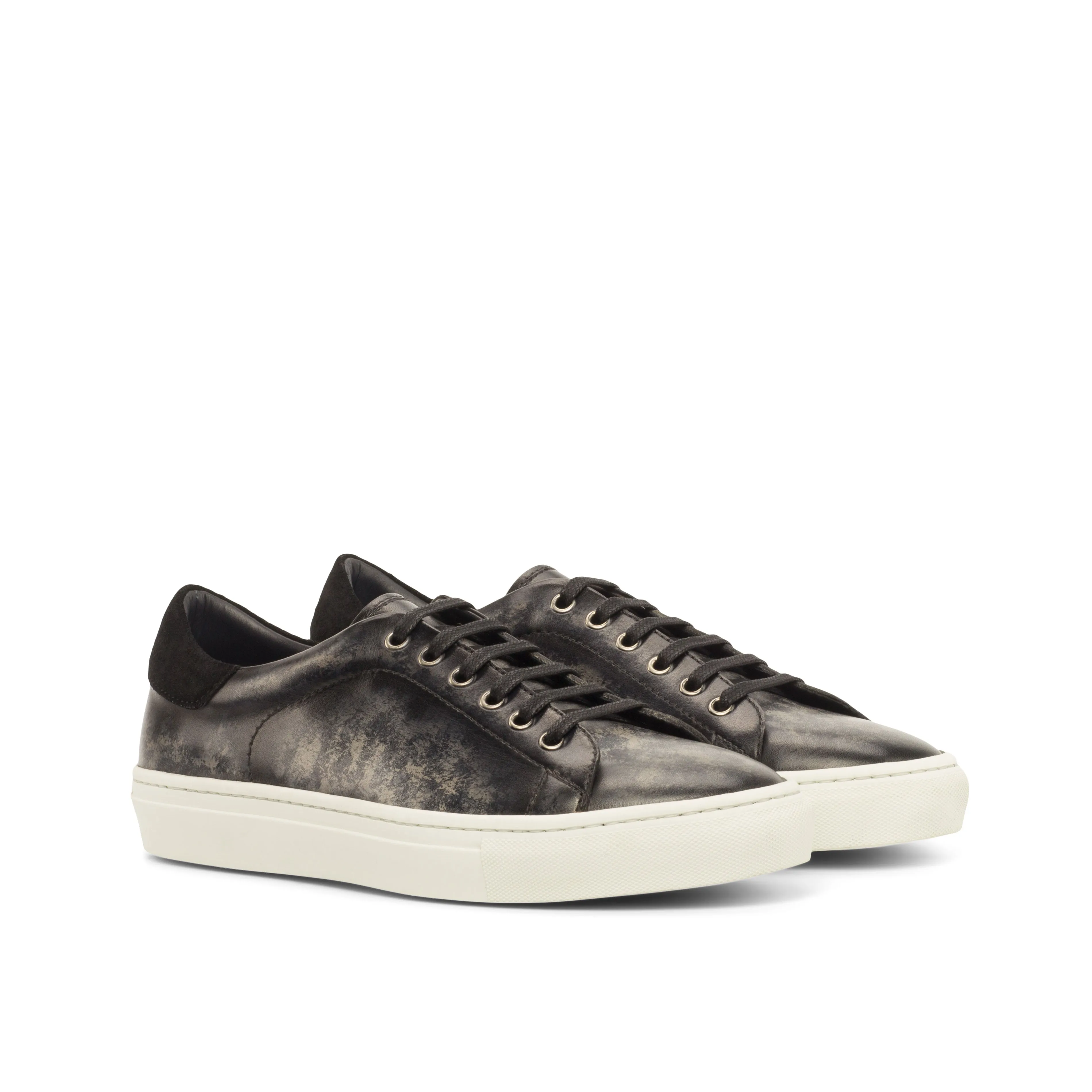 Dapperfam Shoes DapperFam Rivale in Black Men's Lux Suede Trainer