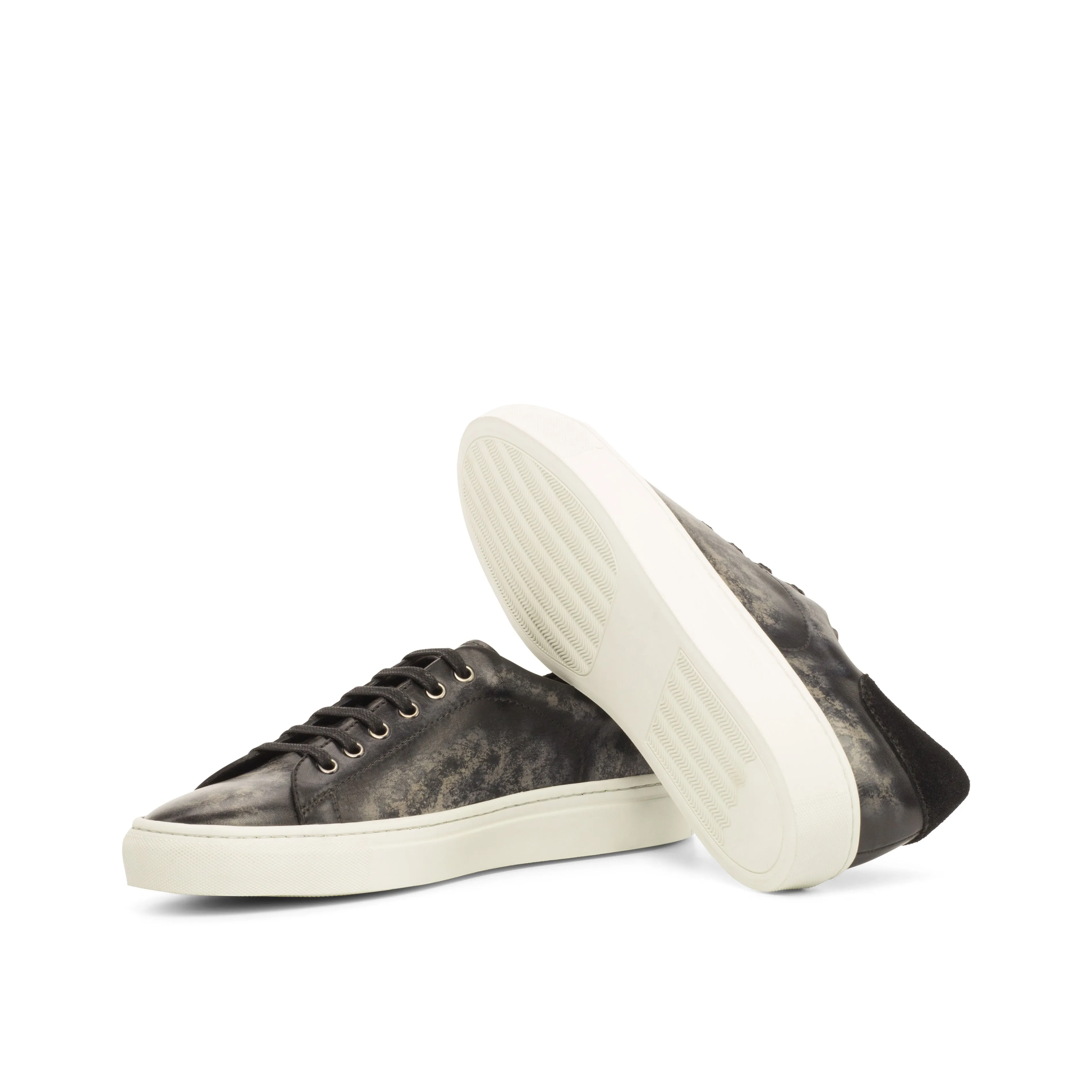 Dapperfam Shoes DapperFam Rivale in Black Men's Lux Suede Trainer