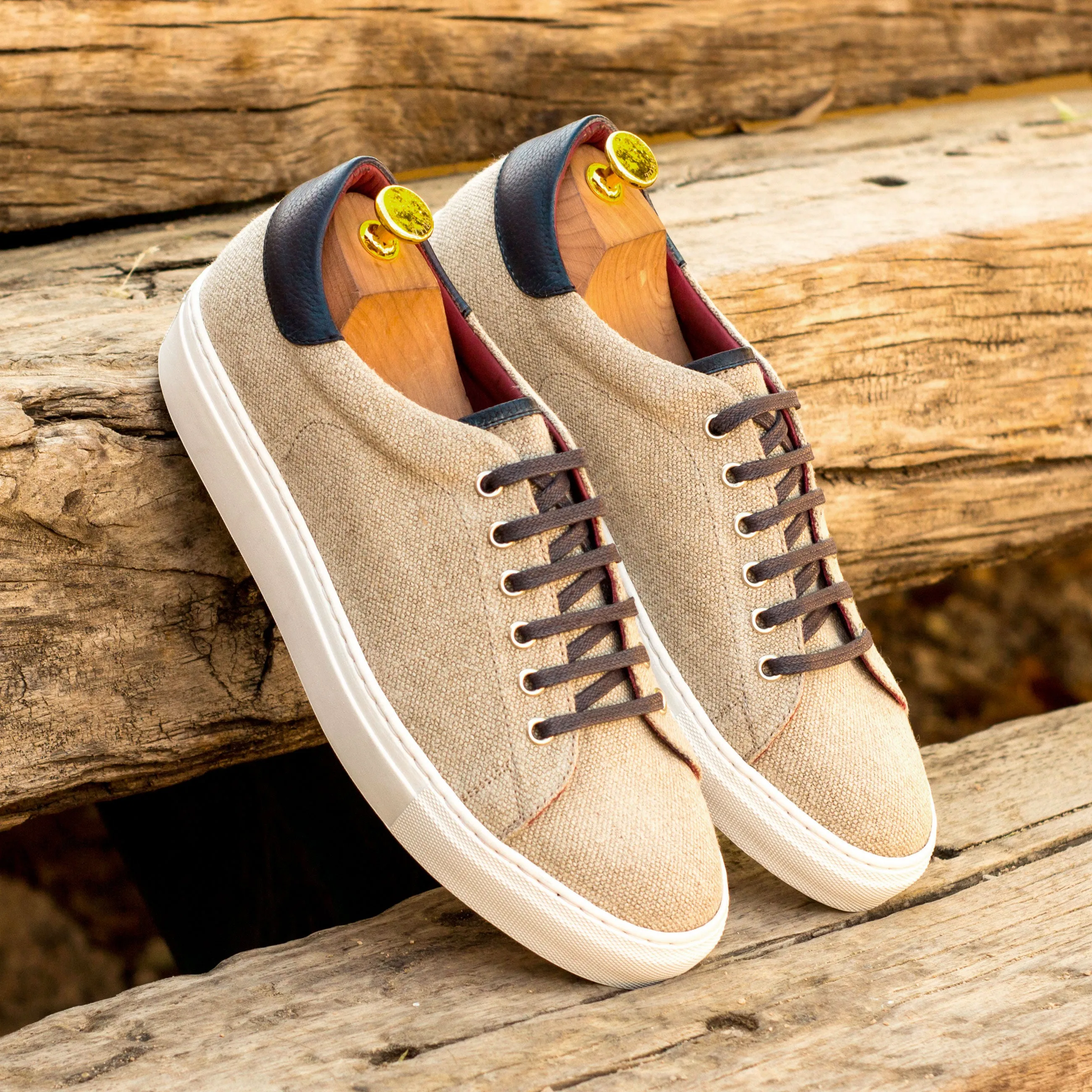 Dapperfam Shoes DapperFam Rivale in Ice Men's Linen Trainer