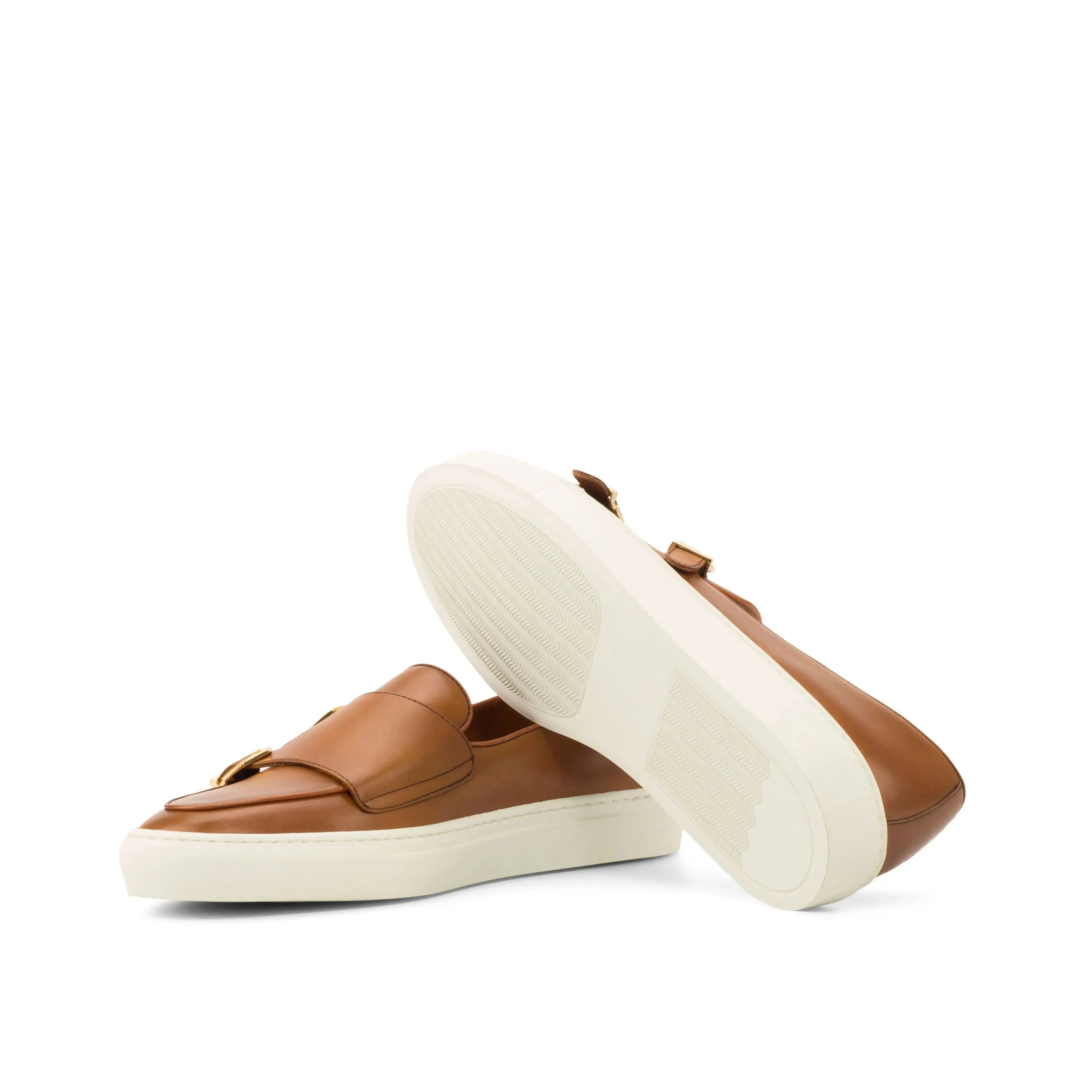 Dapperfam Shoes DapperFam Riviera in Cognac Men's Italian Leather Monk Sneaker
