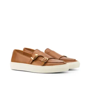 Dapperfam Shoes DapperFam Riviera in Cognac Men's Italian Leather Monk Sneaker