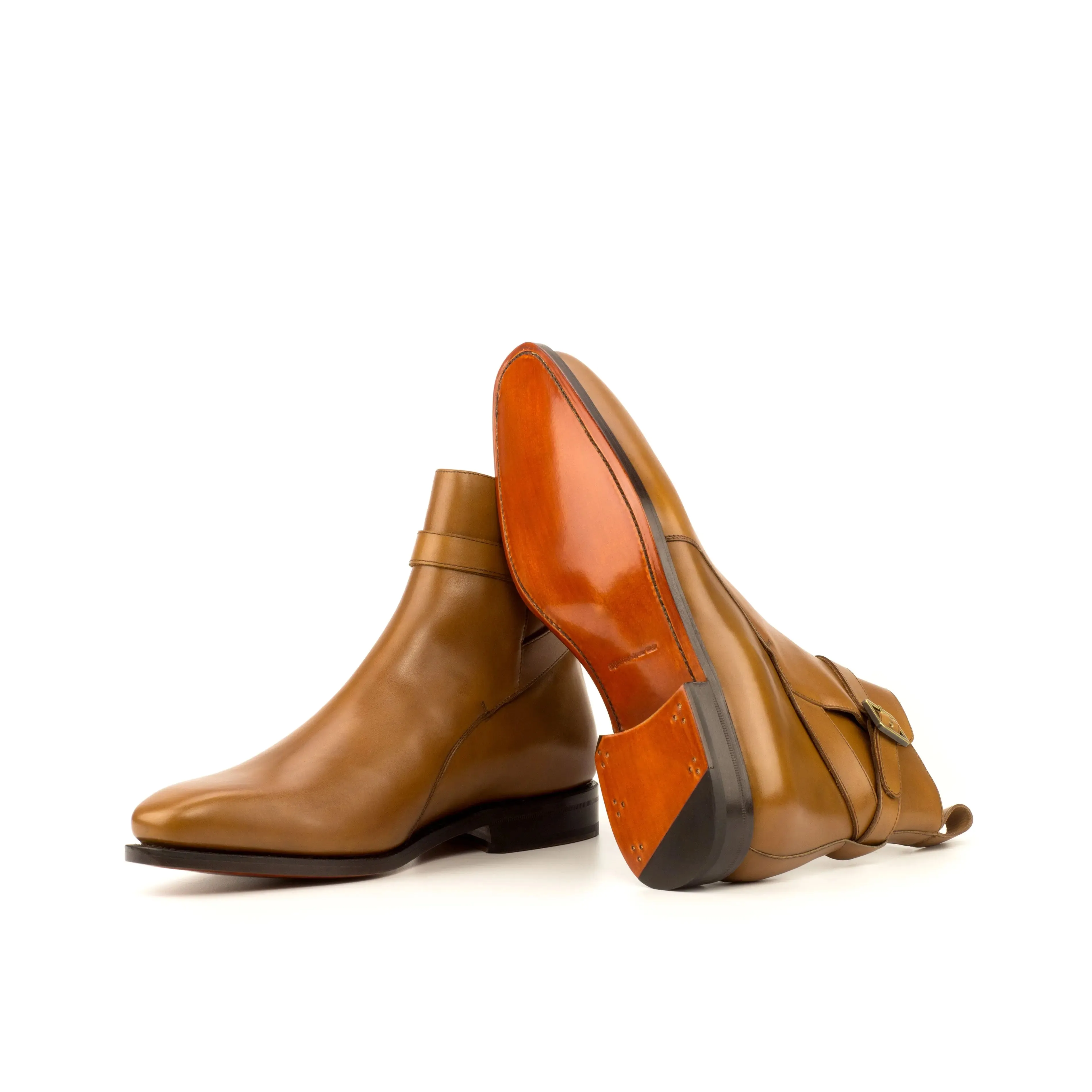 Dapperfam Shoes DapperFam Rohan in Cognac Men's Italian Leather Jodhpur Boot