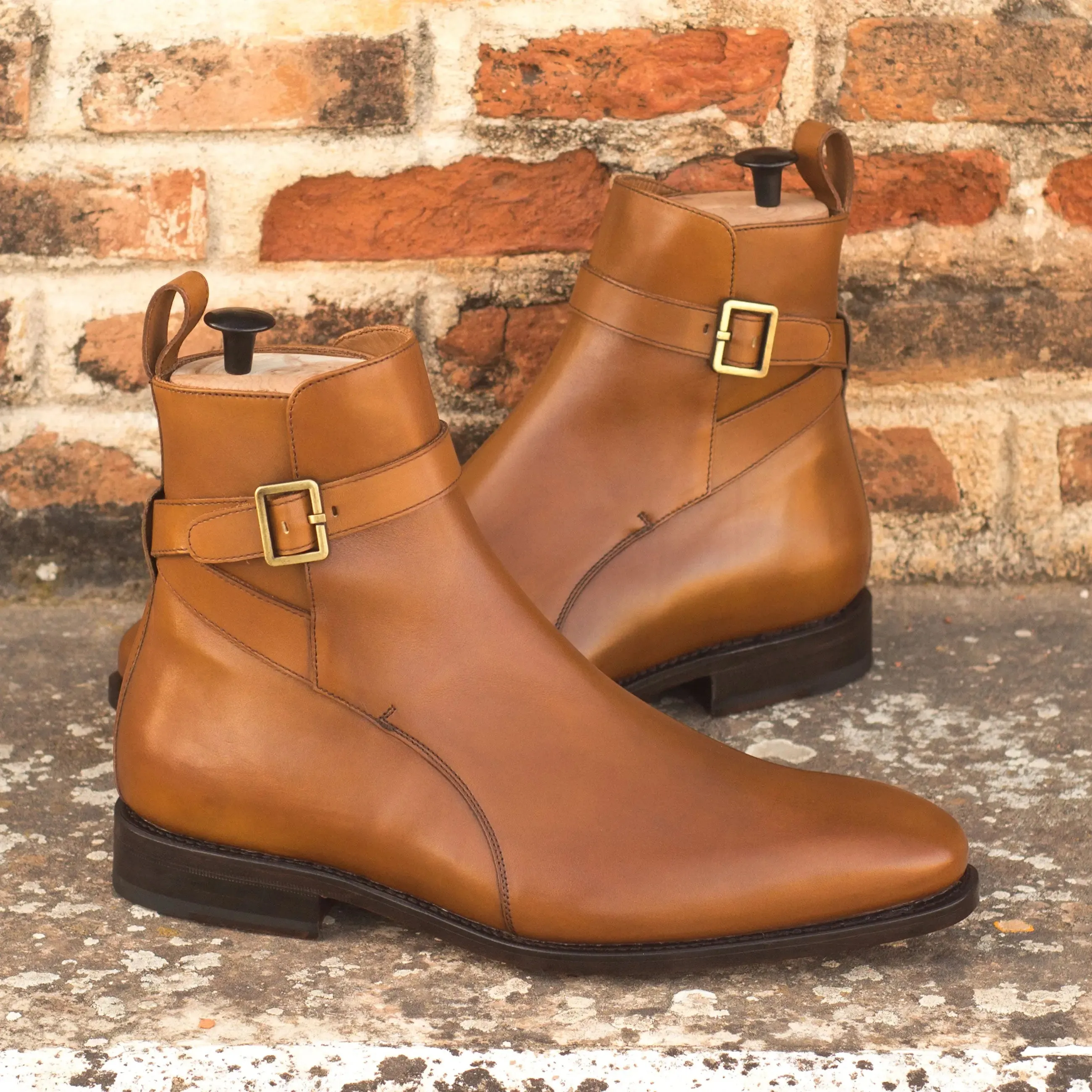 Dapperfam Shoes DapperFam Rohan in Cognac Men's Italian Leather Jodhpur Boot
