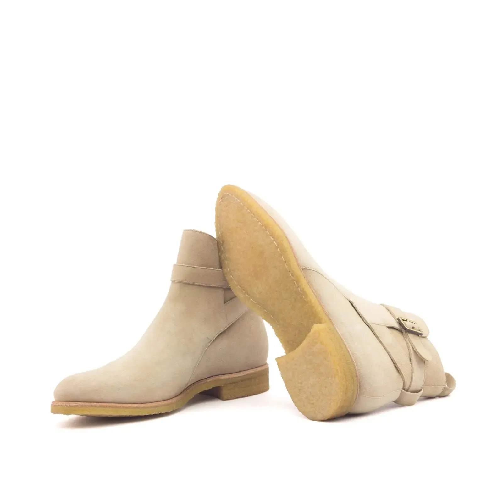 Dapperfam Shoes DapperFam Rohan in Taupe Men's Italian Suede Jodhpur Boot