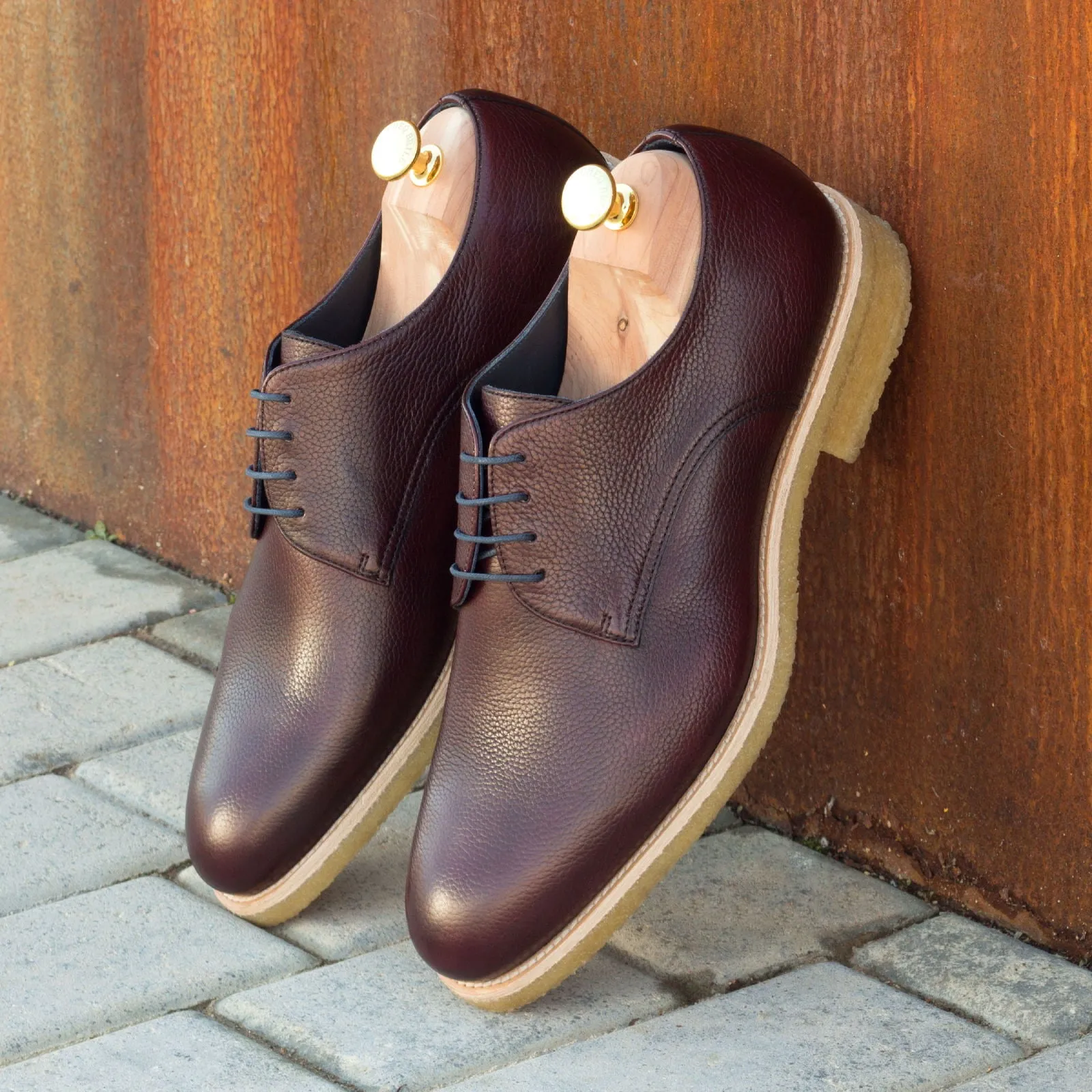 Dapperfam Shoes DapperFam Vero in Burgundy Men's Italian Full Grain Leather Derby
