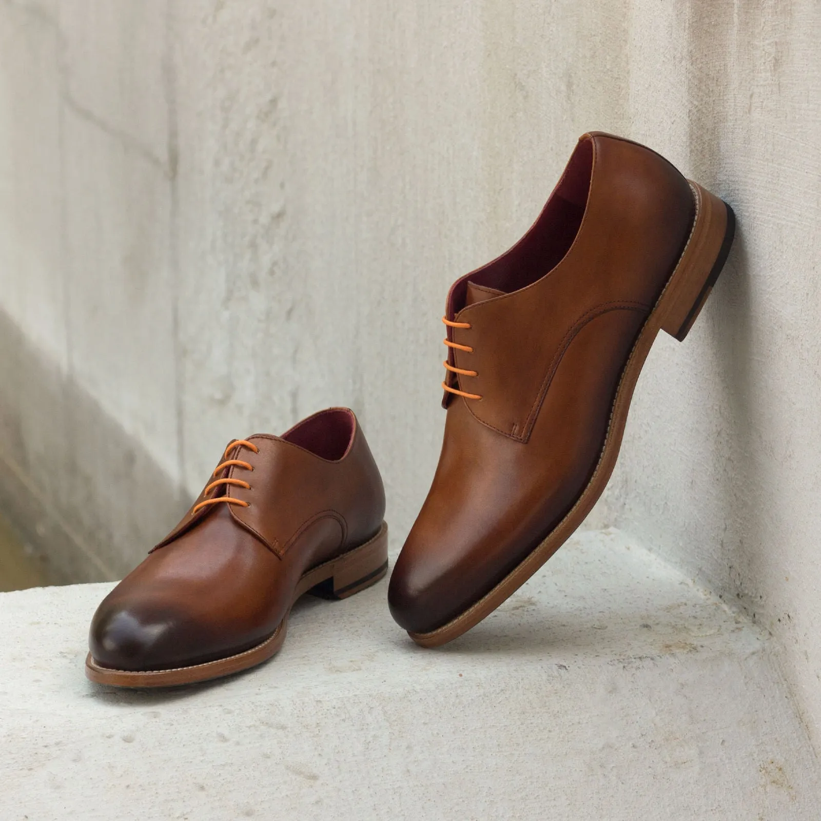 Dapperfam Shoes DapperFam Vero in Cognac Men's Italian Leather Derby