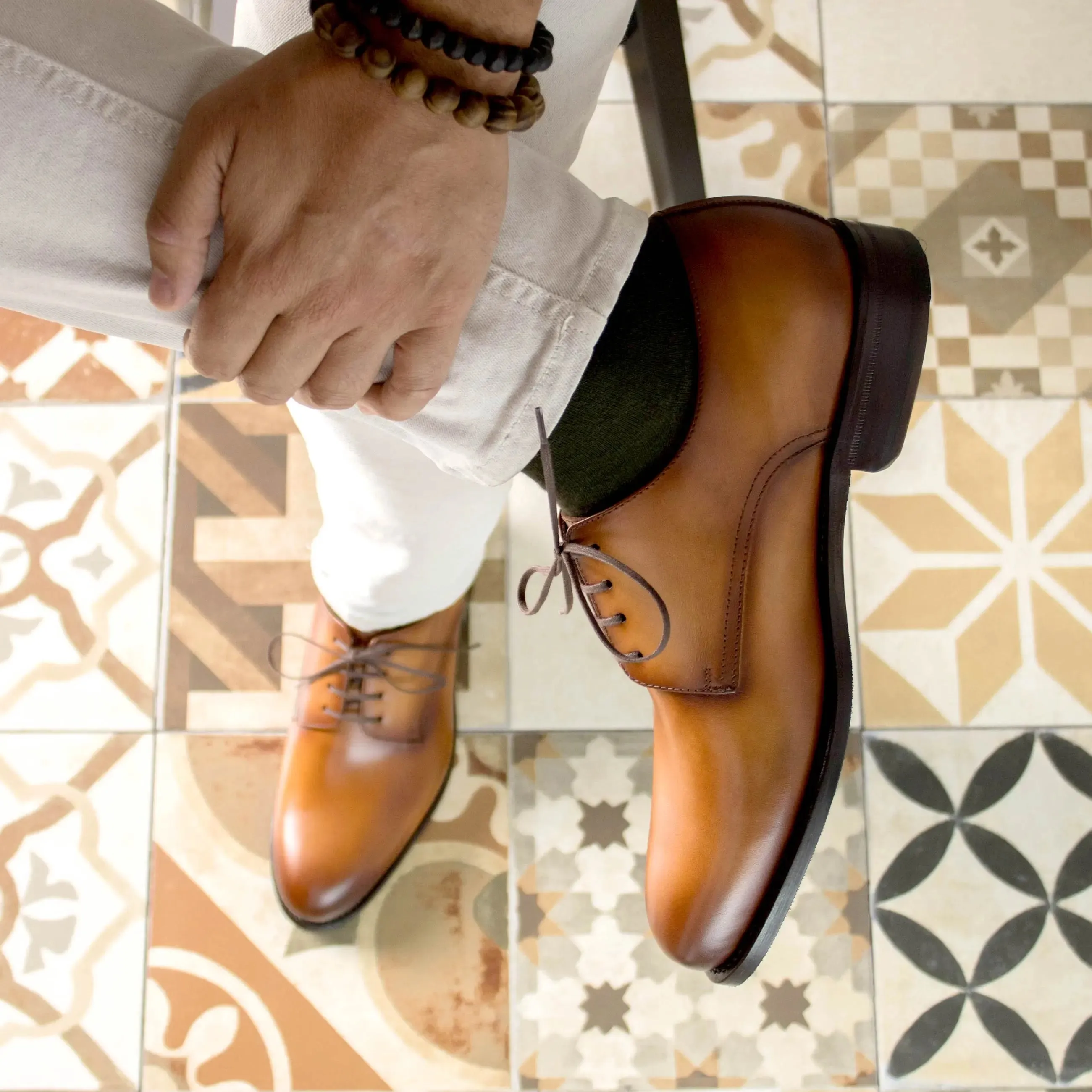 Dapperfam Shoes DapperFam Vero in Cognac Men's Italian Leather Derby