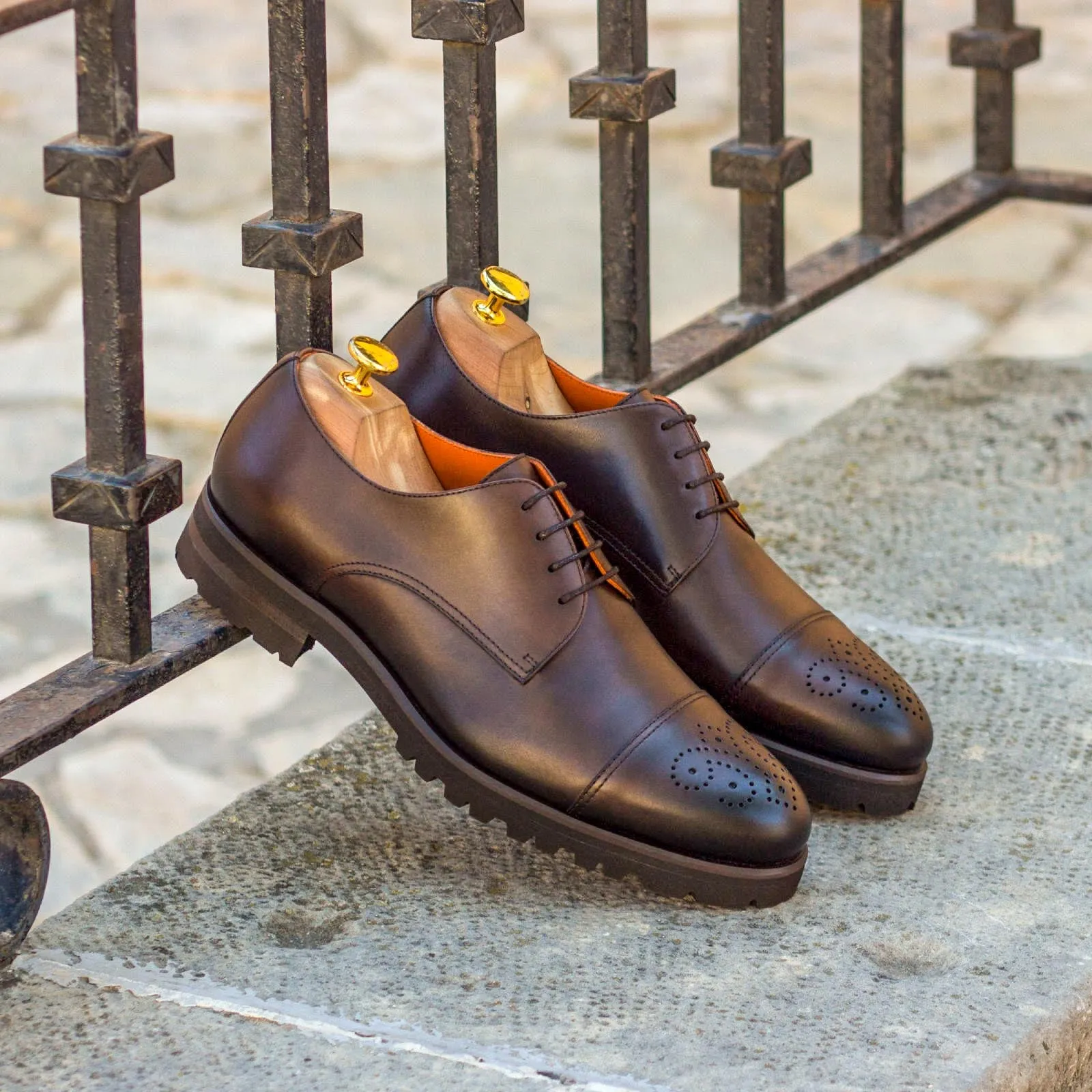 Dapperfam Shoes DapperFam Vero in Dark Brown Men's Italian Leather Derby