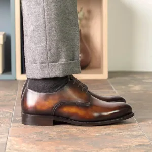 Dapperfam Shoes DapperFam Vero in Fire Men's Hand-Painted Patina Derby