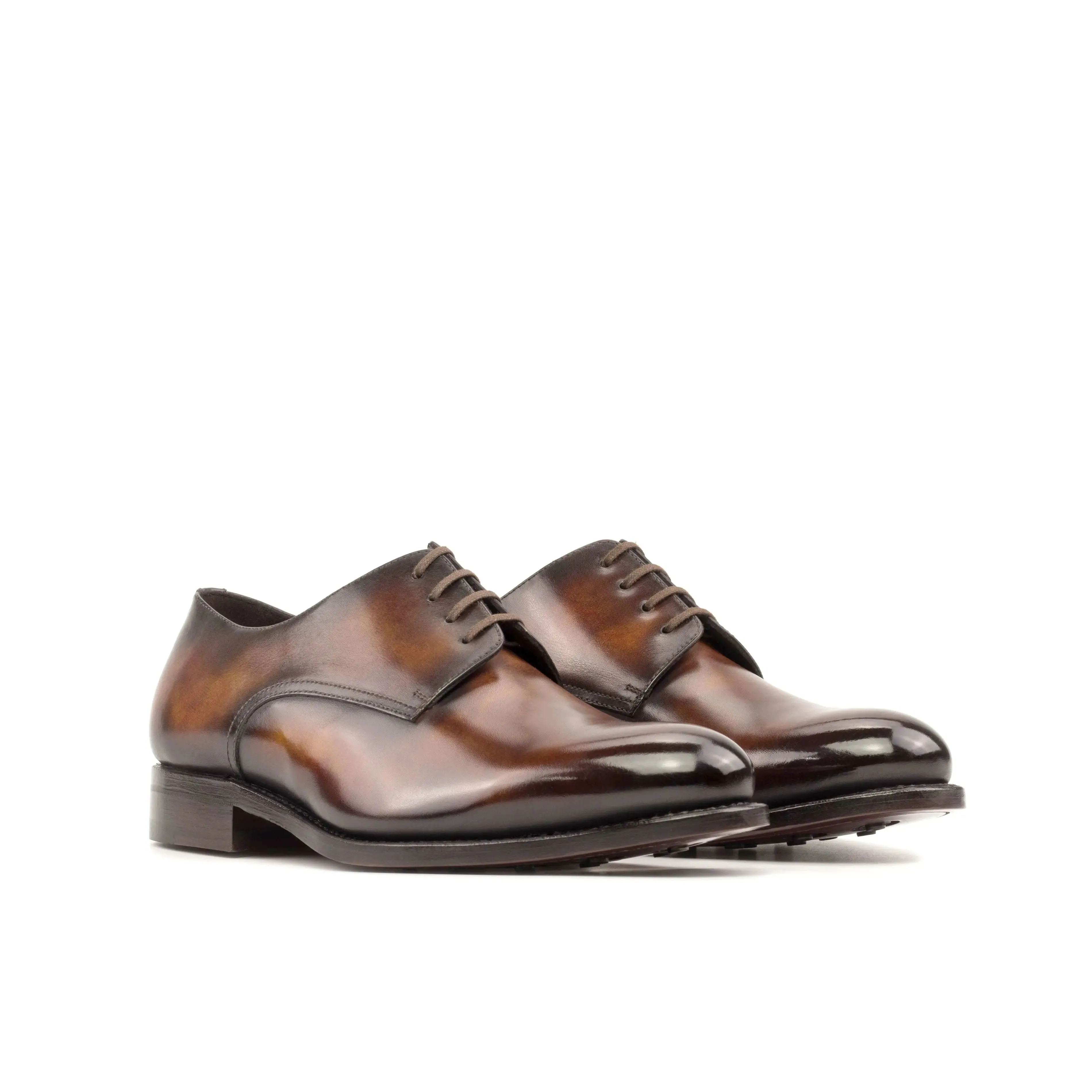 Dapperfam Shoes DapperFam Vero in Fire Men's Hand-Painted Patina Derby