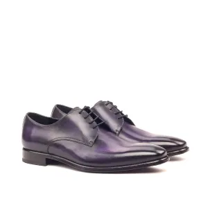 Dapperfam Shoes DapperFam Vero in Purple Men's Hand-Painted Patina Derby