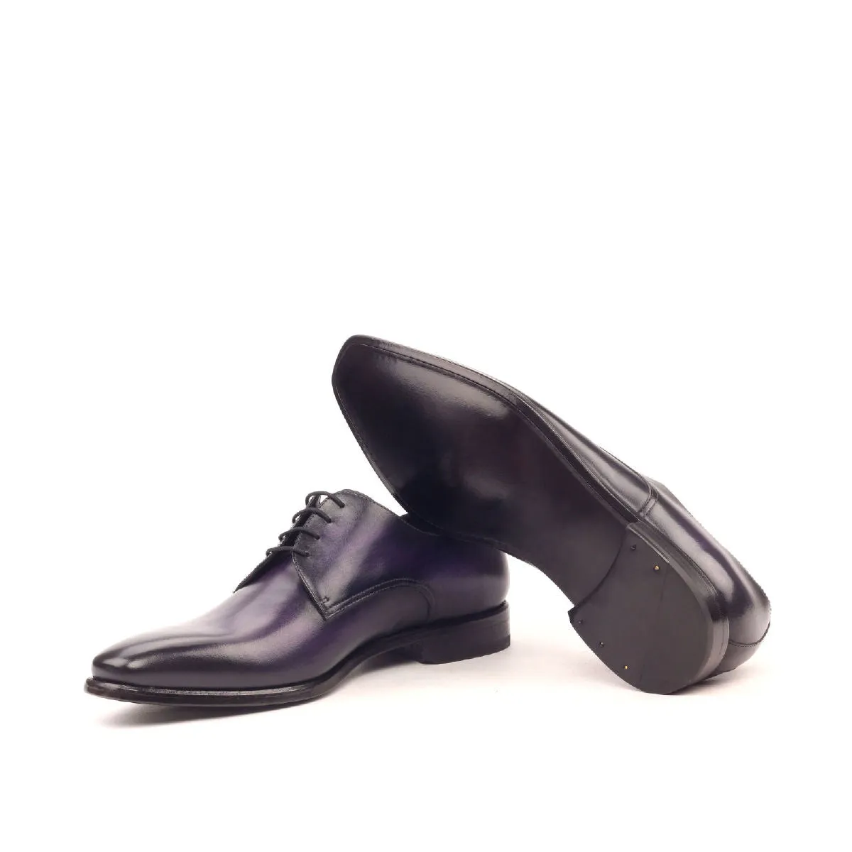Dapperfam Shoes DapperFam Vero in Purple Men's Hand-Painted Patina Derby