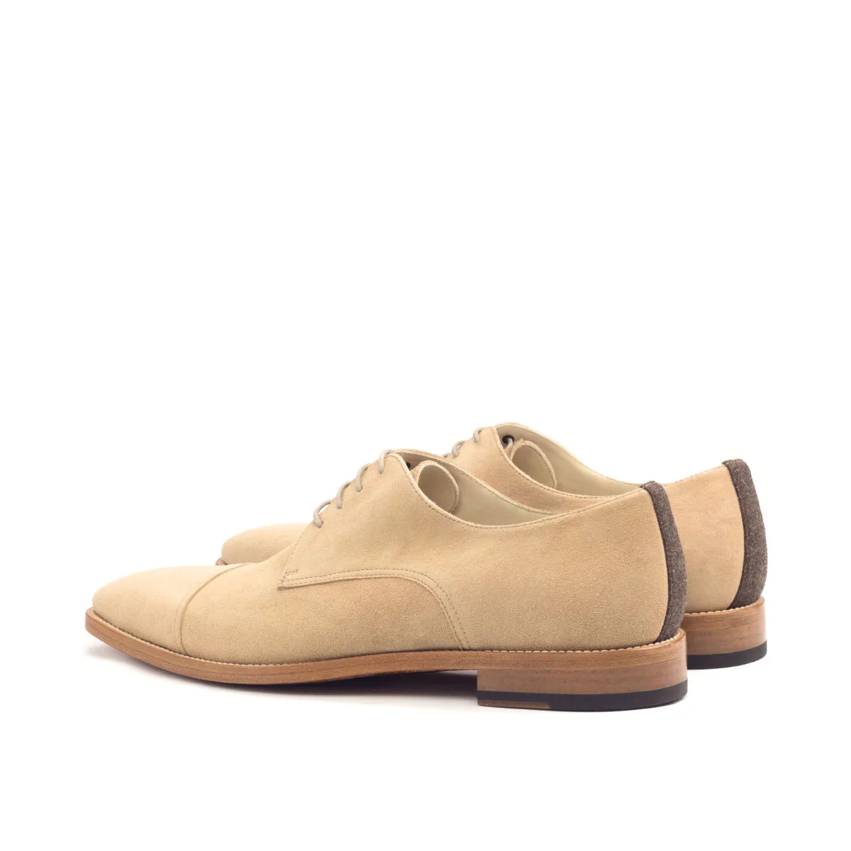 Dapperfam Shoes DapperFam Vero in Taupe / Brown Men's Flannel & Italian Suede Derby