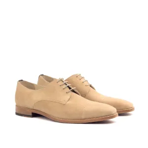Dapperfam Shoes DapperFam Vero in Taupe / Brown Men's Flannel & Italian Suede Derby