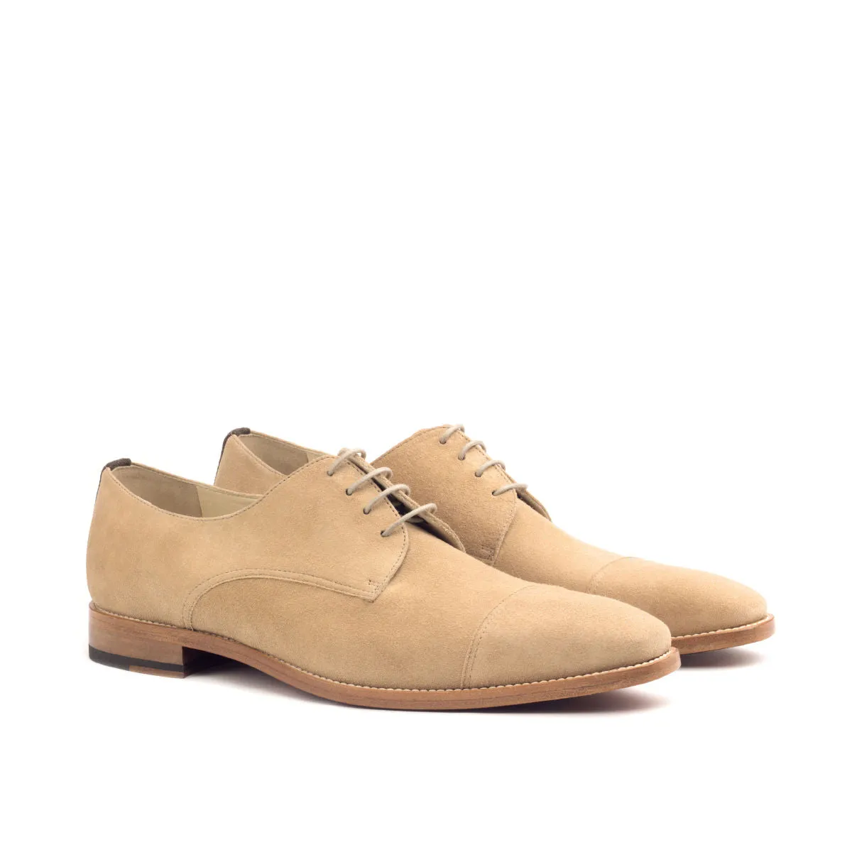 Dapperfam Shoes DapperFam Vero in Taupe / Brown Men's Flannel & Italian Suede Derby