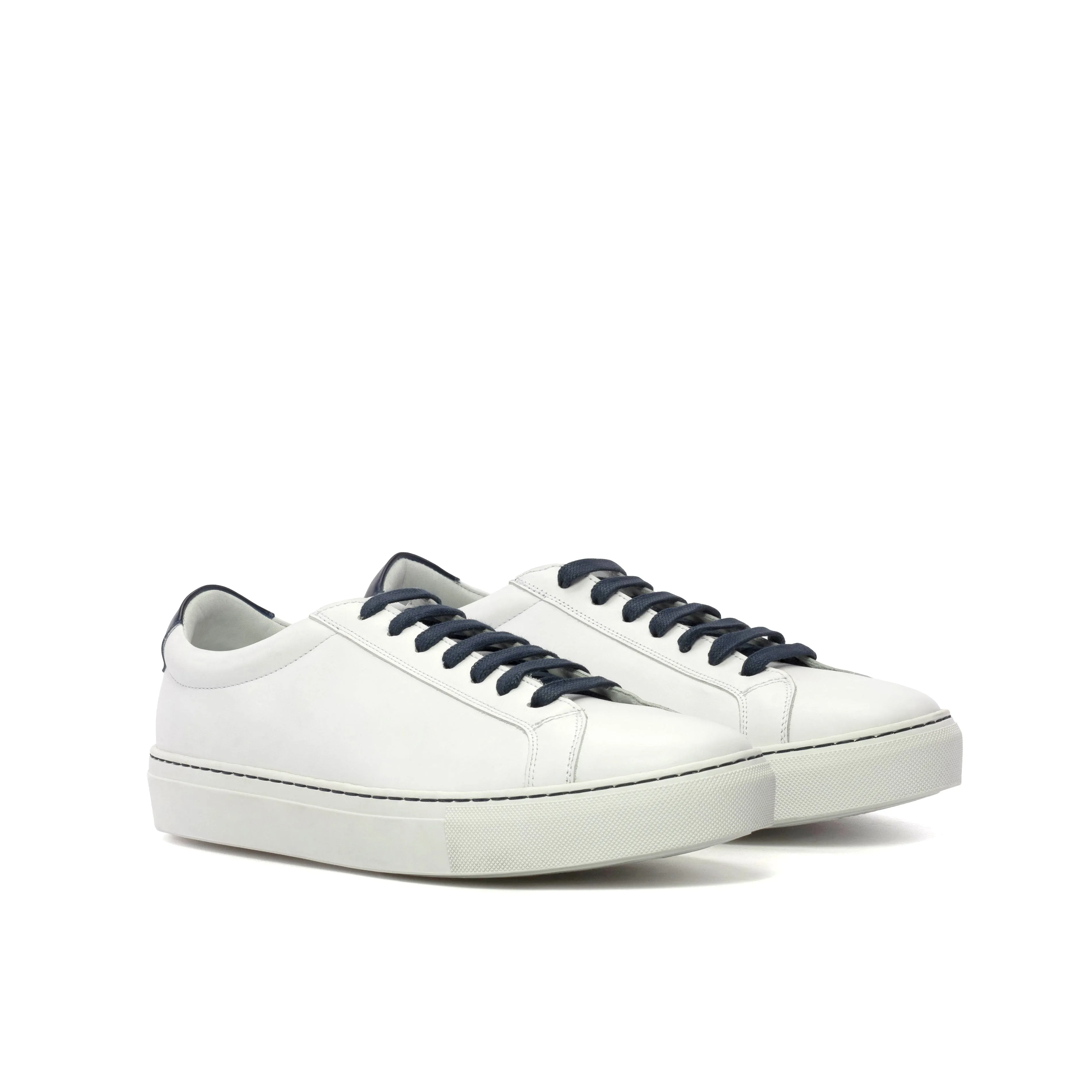 Dapperfam Shoes DapperFam Verve in White Men's Italian Leather Low Kick