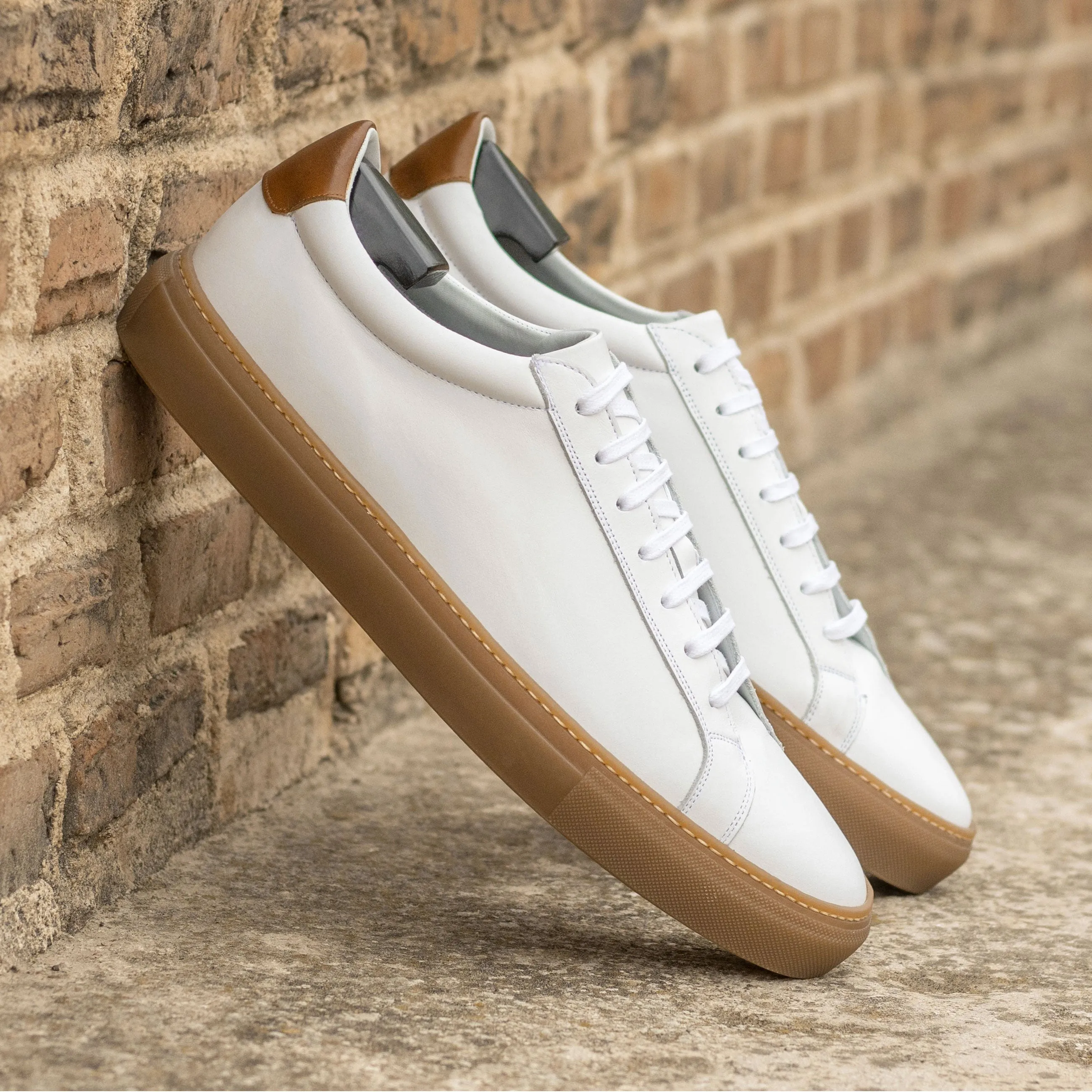 Dapperfam Shoes DapperFam Verve in White Men's Italian Leather Low Kick
