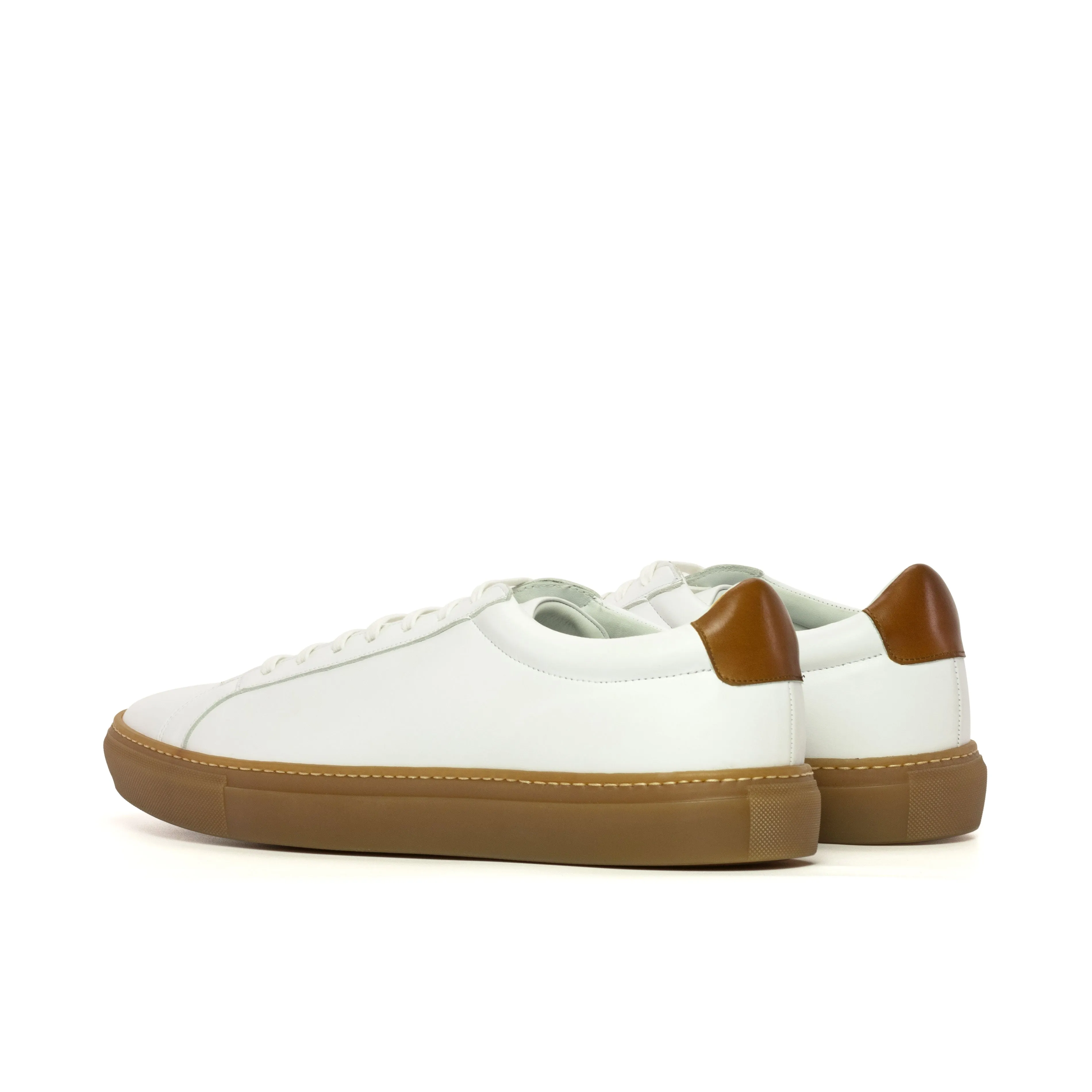 Dapperfam Shoes DapperFam Verve in White Men's Italian Leather Low Kick