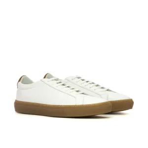 Dapperfam Shoes DapperFam Verve in White Men's Italian Leather Low Kick