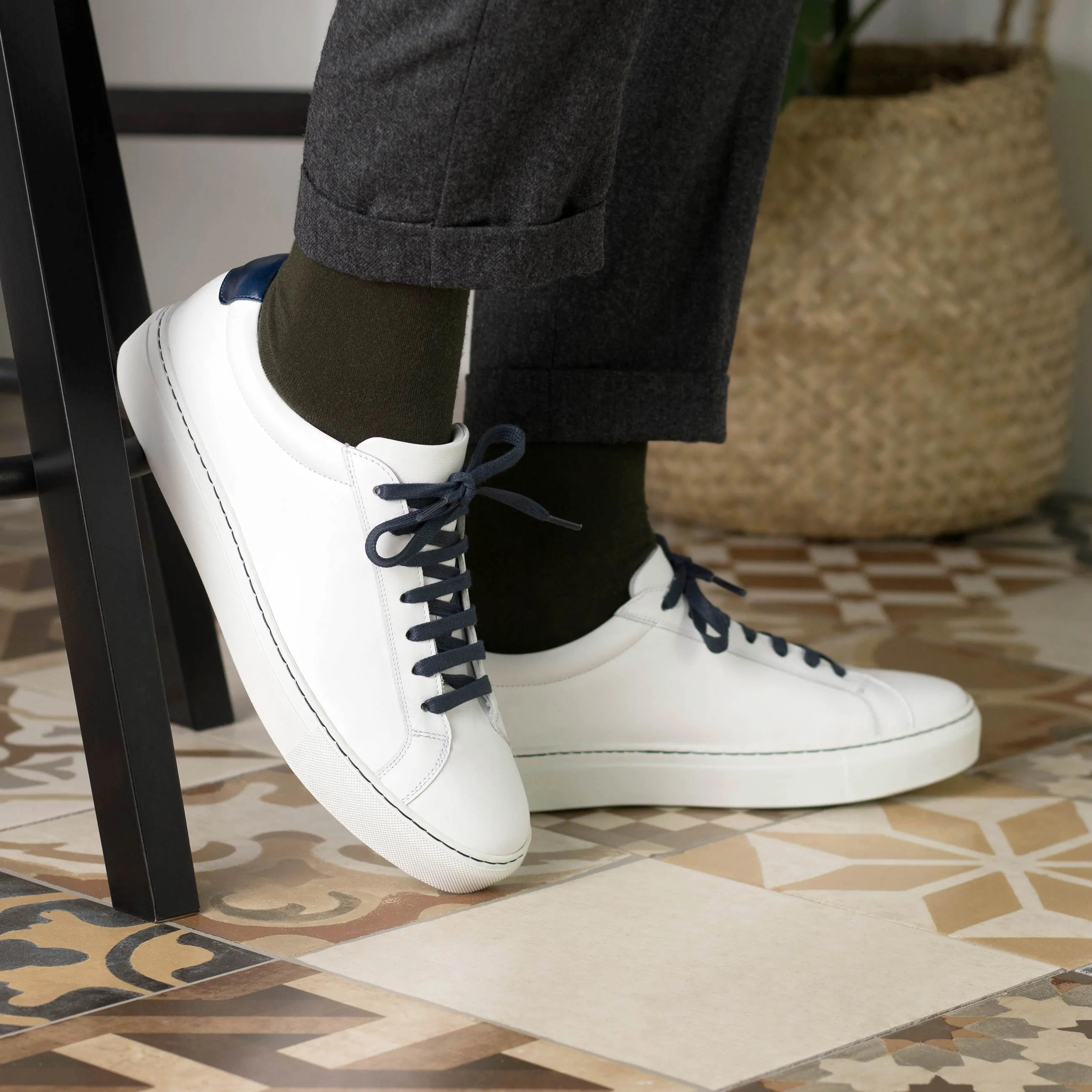 Dapperfam Shoes DapperFam Verve in White Men's Italian Leather Low Kick