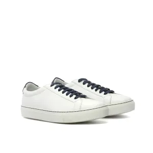 Dapperfam Shoes DapperFam Verve in White Men's Italian Leather Low Kick