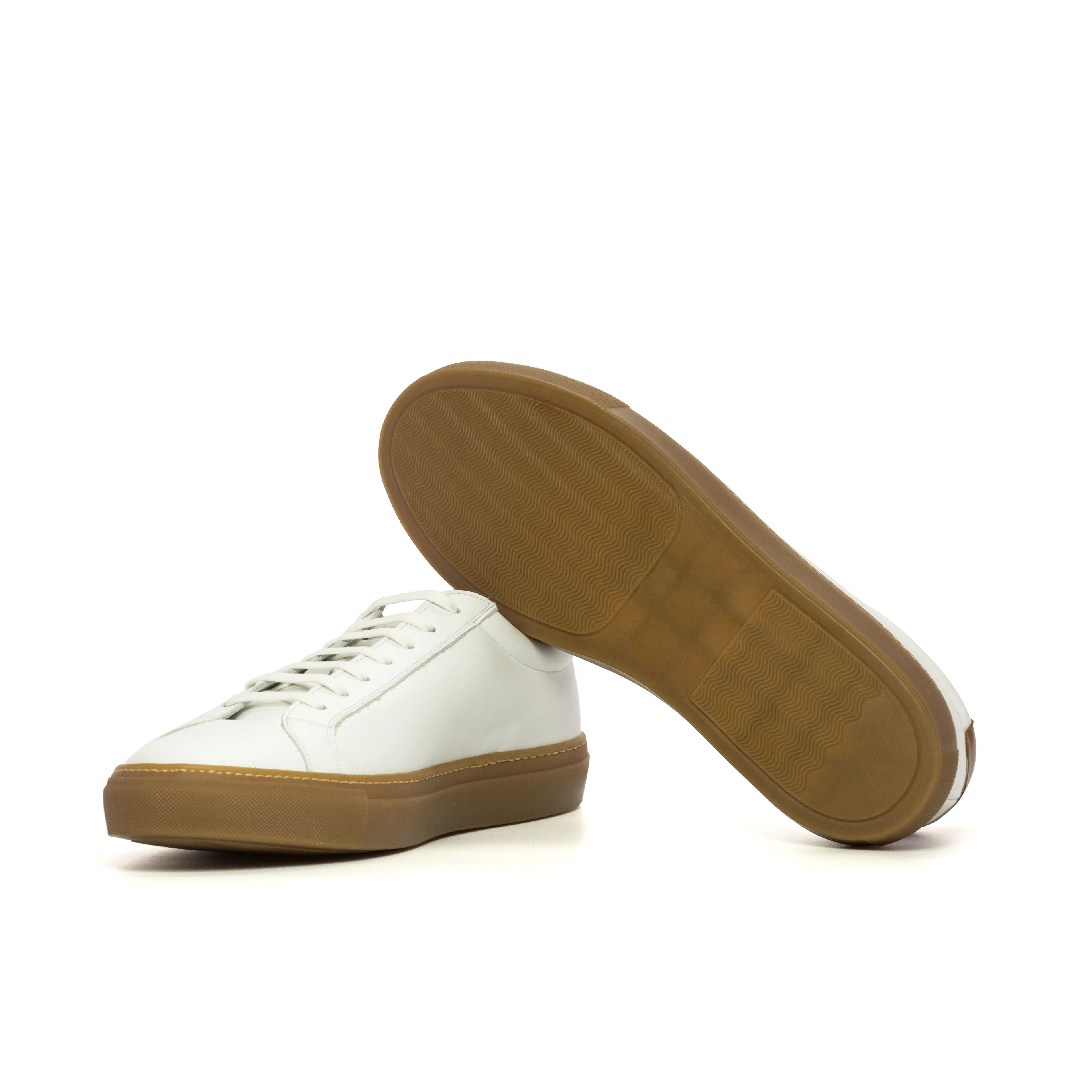 Dapperfam Shoes DapperFam Verve in White Men's Italian Leather Low Kick