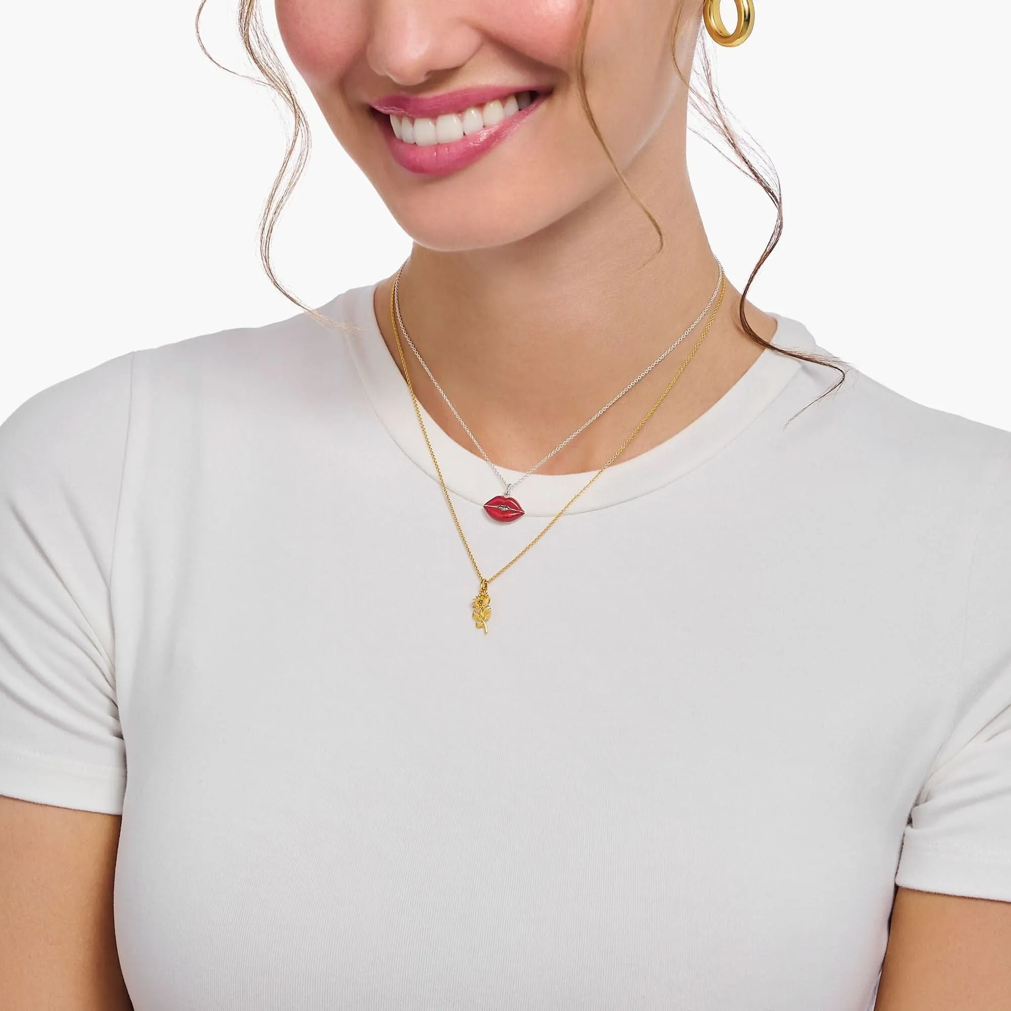 Essentials Sterling Silver Gold Plated Rose Necklace KE2269-413-39-L45V Thomas Sabo Necklaces