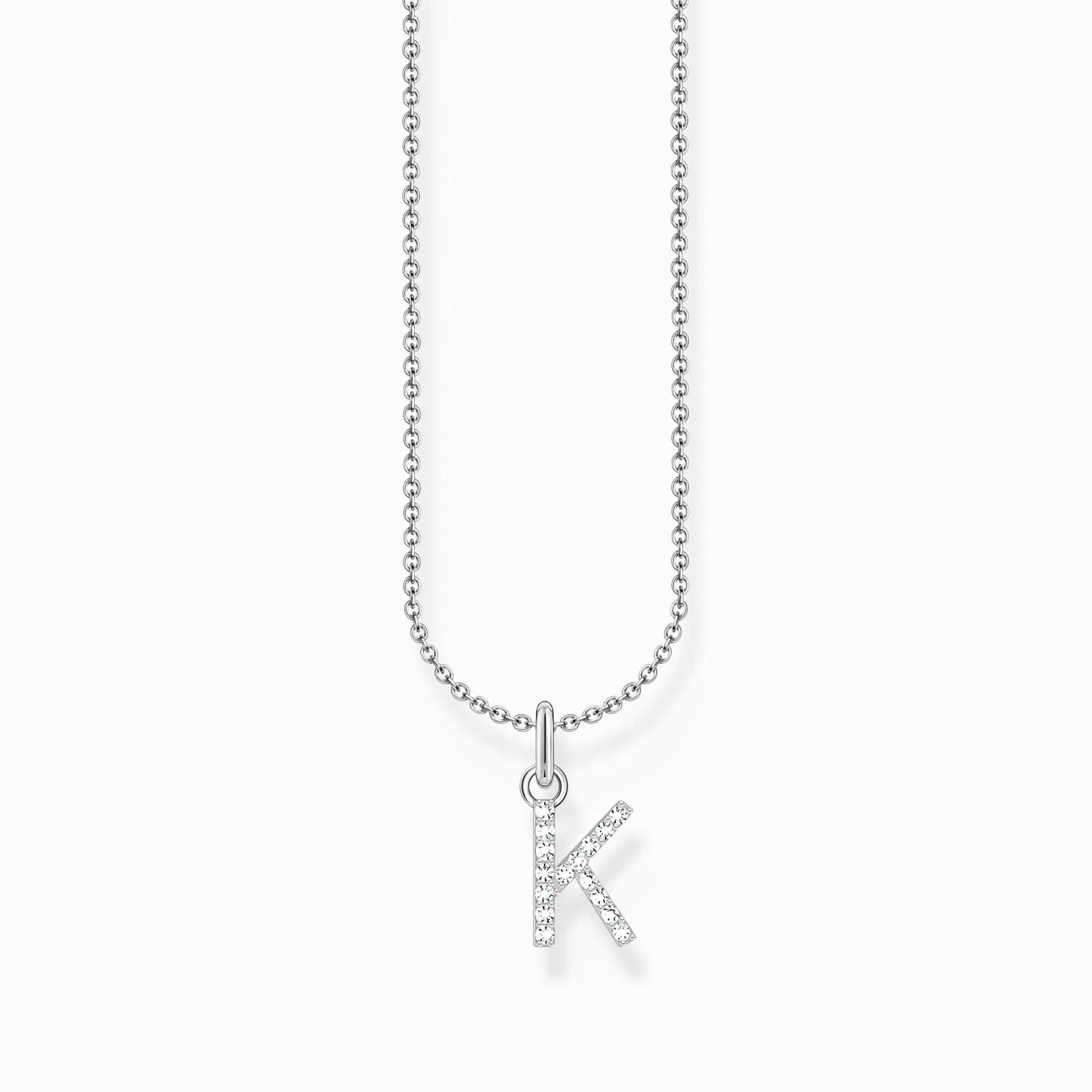 Essentials Sterling Silver With Zirconia letter K Necklace KE2250-051-14-L45V Thomas Sabo Necklaces