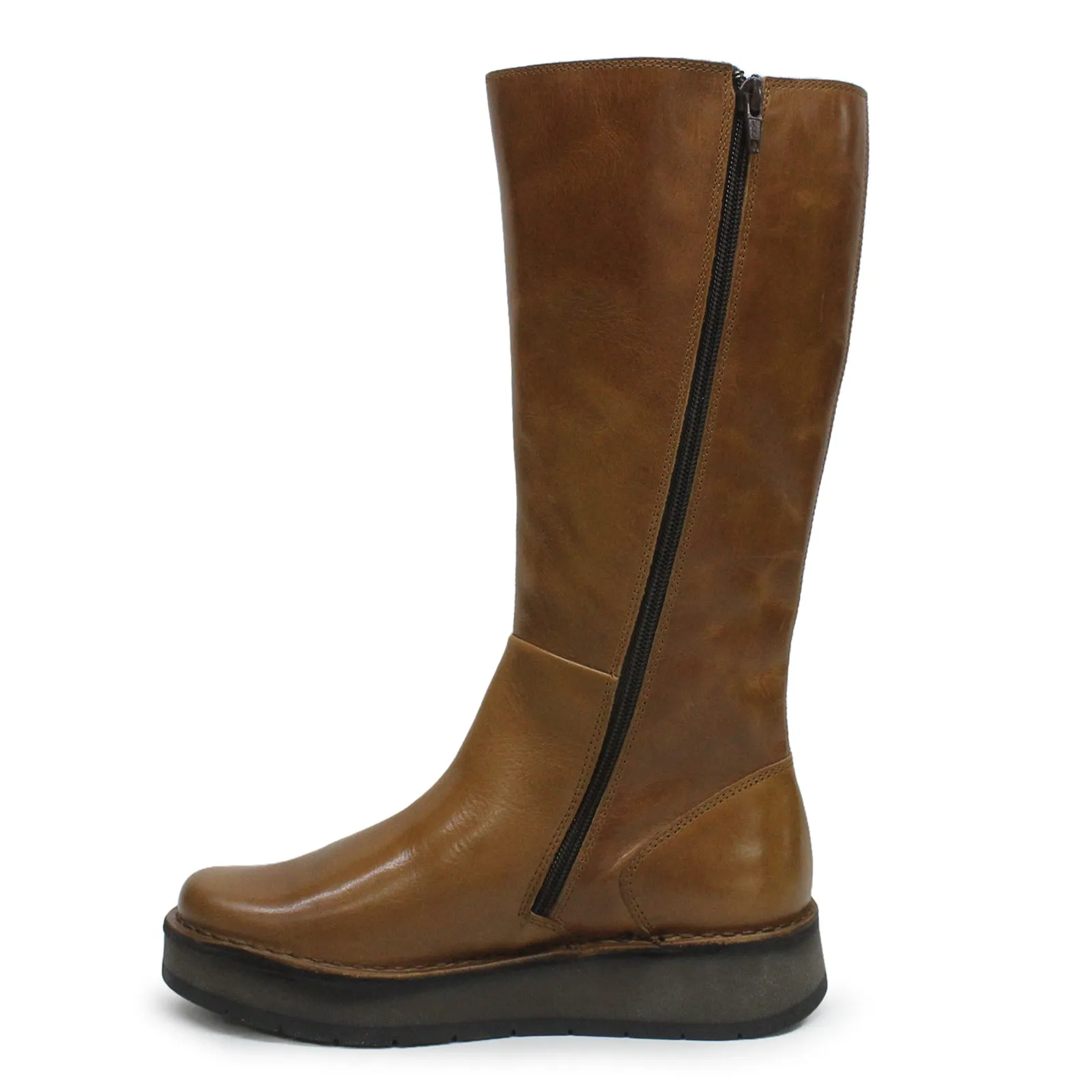 Fly London Rhea042Fly Rug Leather Women's Zip Up Mid Calf Boots