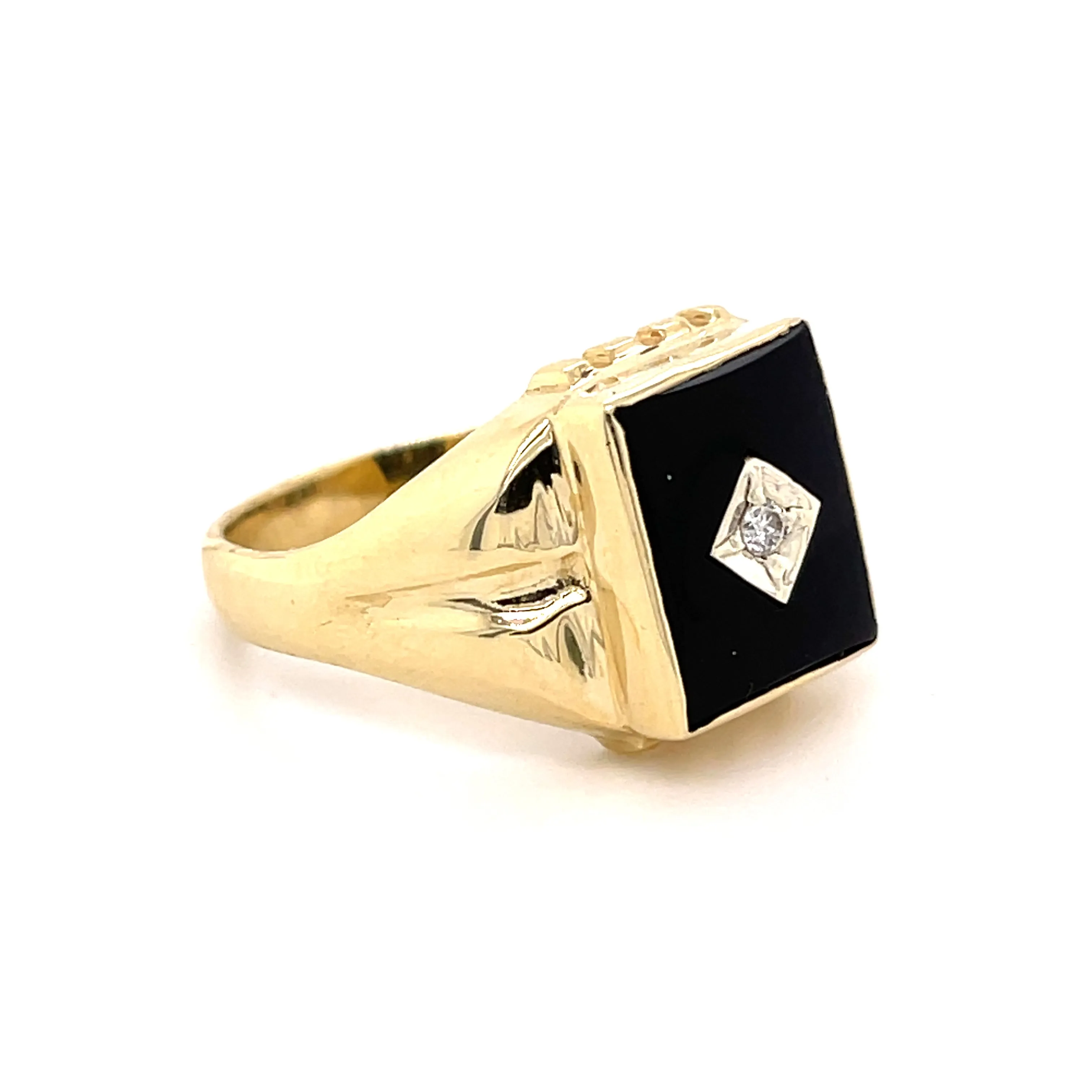Forever Jewellery Onyx Gold Ring