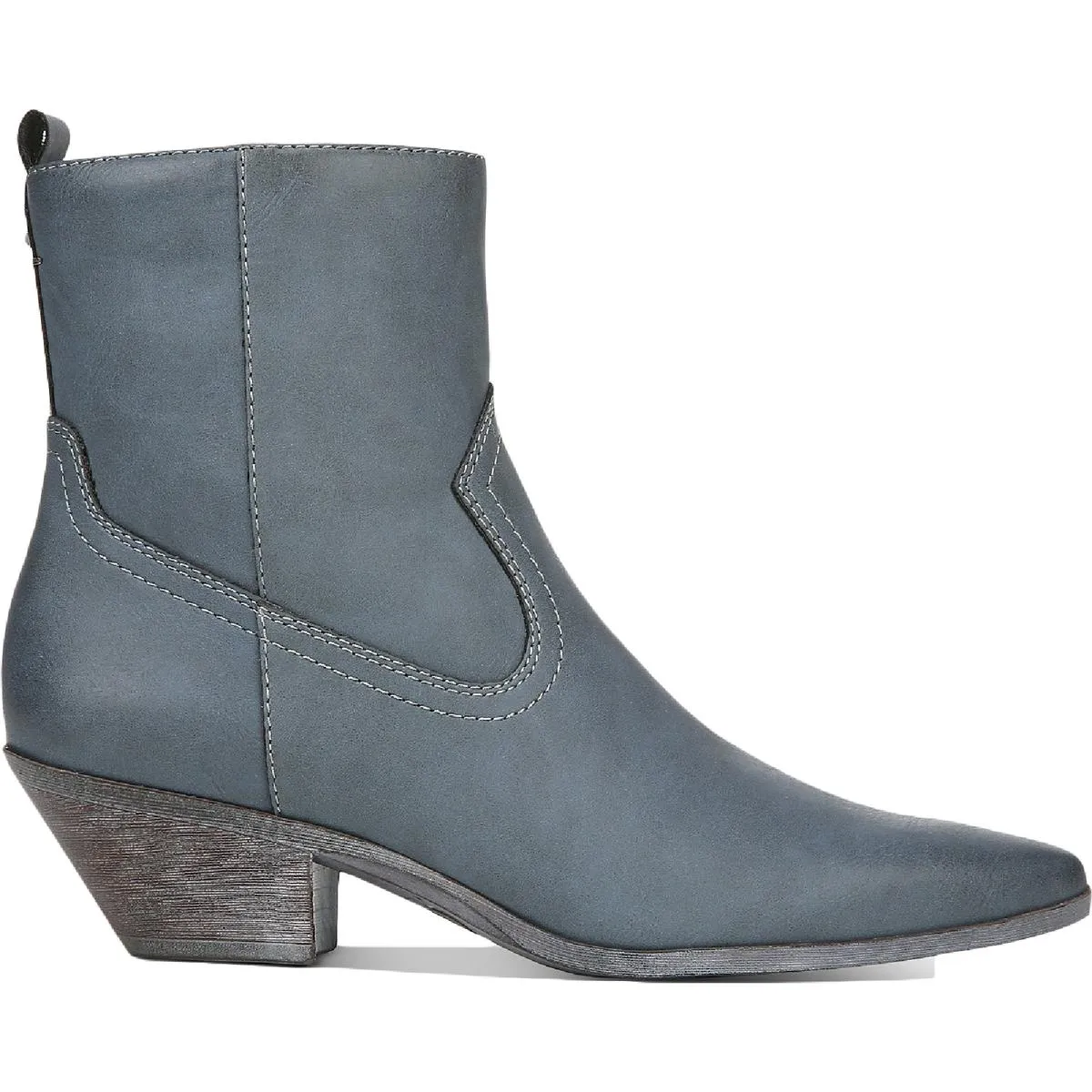 Garth Womens Faux Leather Block Heel Ankle Boots