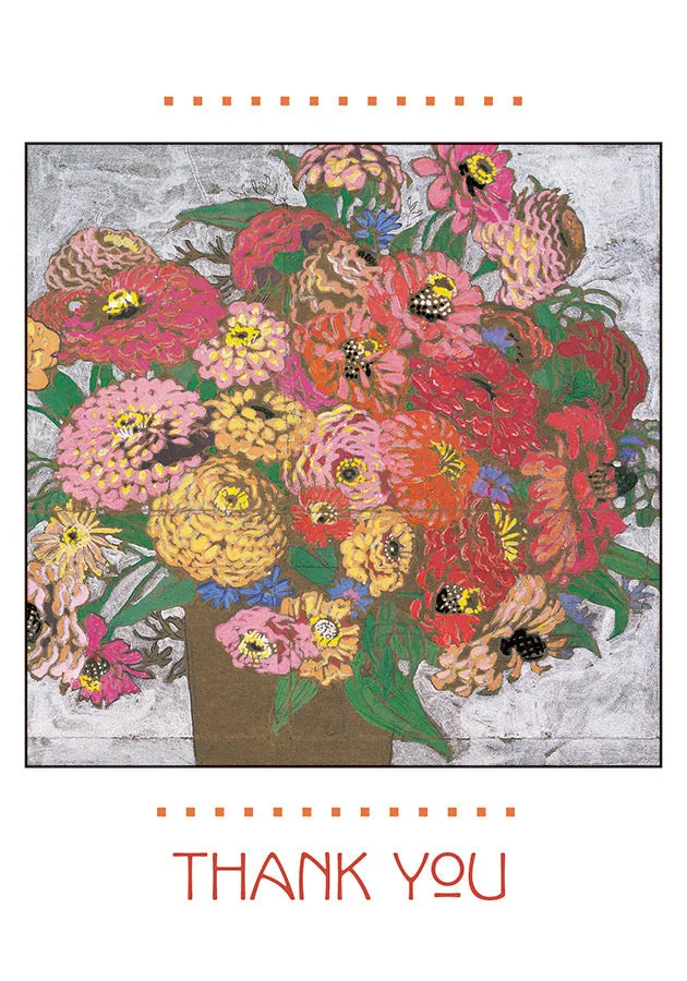 Gustave Baumann Zinnias - Boxed Thank You Cards