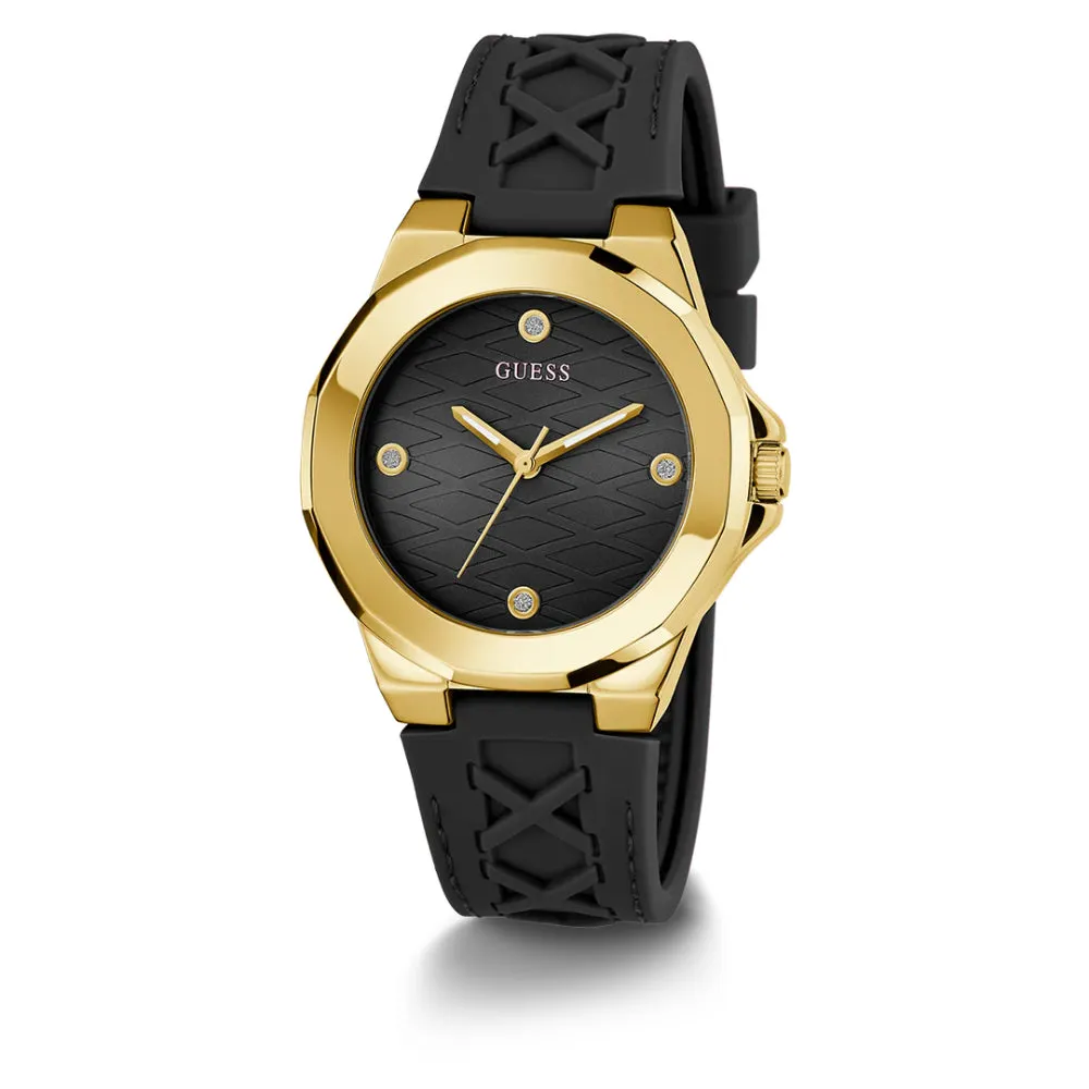 Jewelry Guess Watches Guess Analog Black Silicone Strap Women Watch GW0599L2