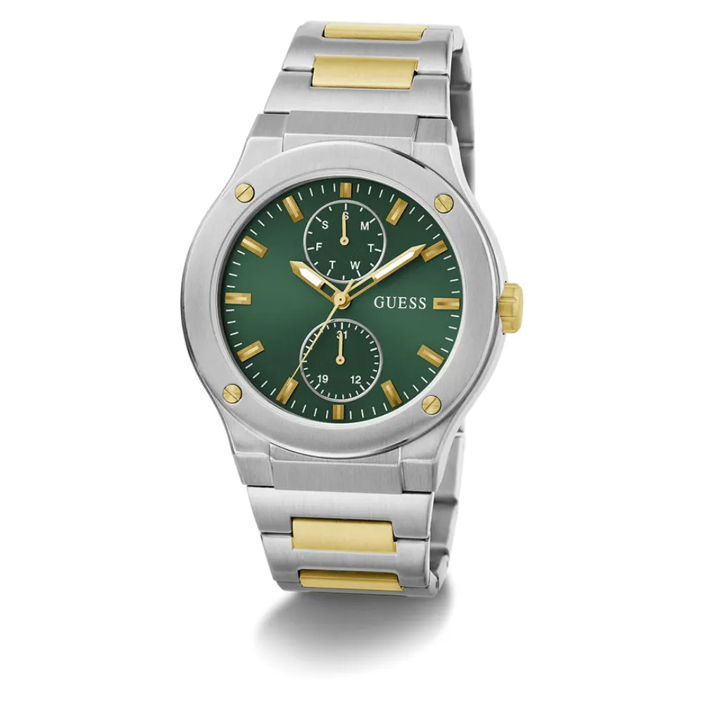 Jewelry Guess Watches Guess Analog Two-Tone Stainless Steel Strap Men Watch GW0795G1