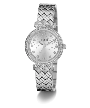 Jewelry Guess Watches GUESS GLITZ DIAL SILVER QUILTED BRACELET WATCH GW0763L1