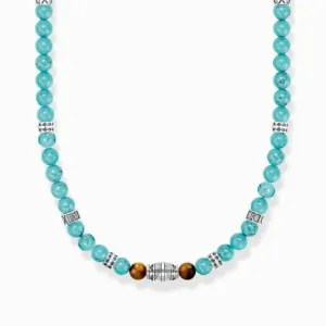 Sterling Silver Turquoise With Tiger's Eye Elements Necklace KE2180-364-17 Thomas Sabo Necklaces