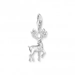Sterling Silver Zirconia White Deer Charm 1910-051-14 Thomas Sabo Collectable Charms