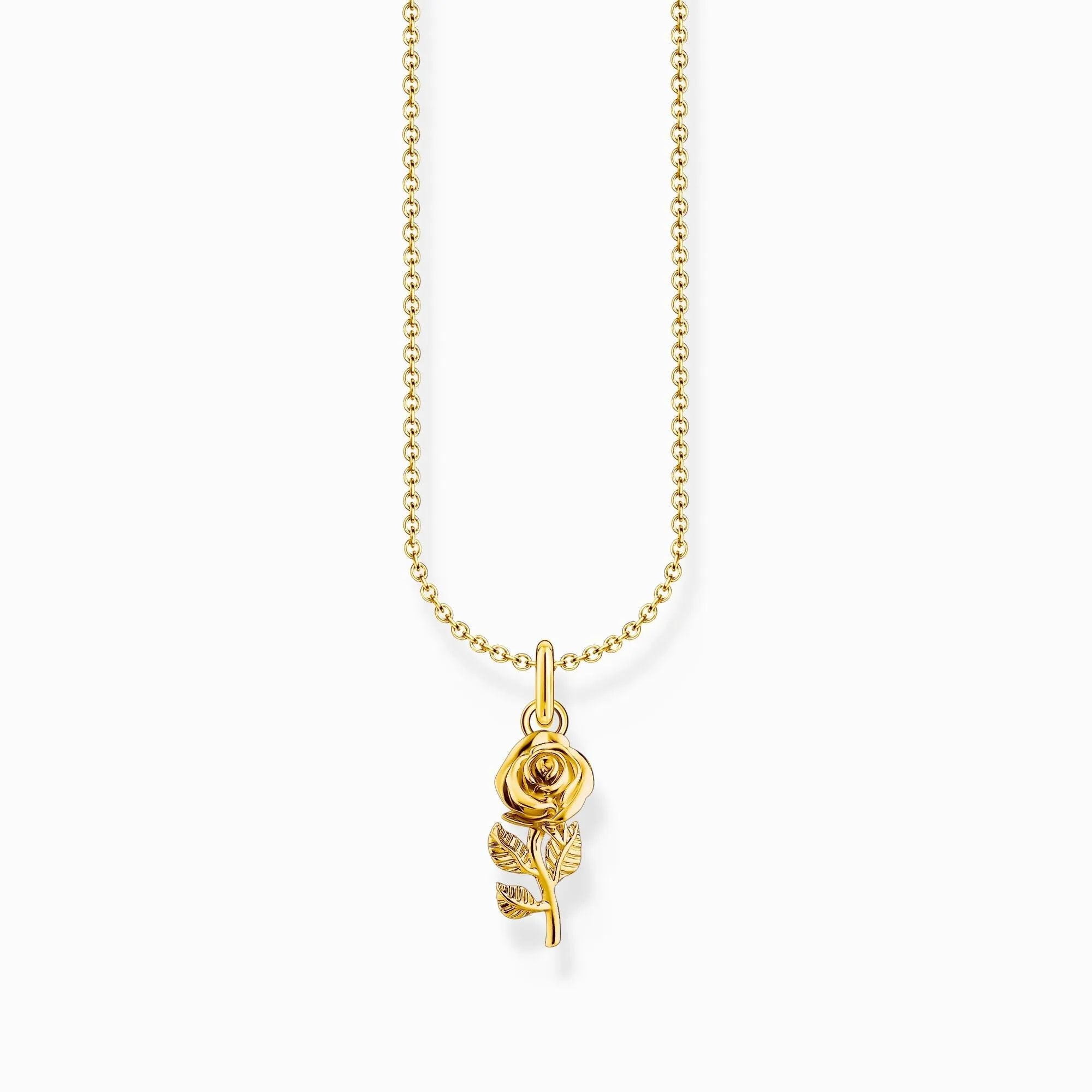 Thomas Sabo Jewellery Thomas Sabo Gold Plated Sterling Silver Rose Necklace