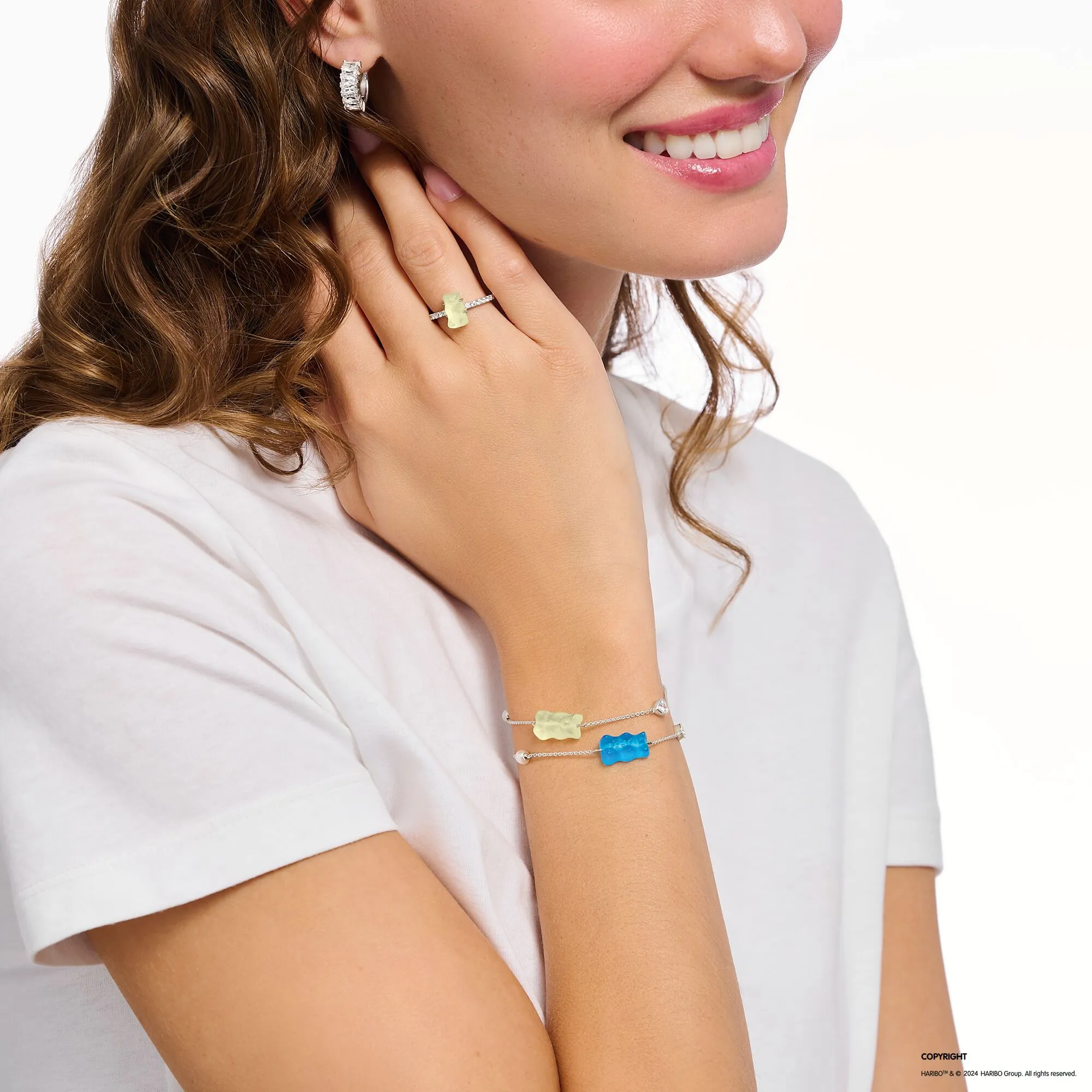 Thomas Sabo Womens Bracelets Bracelet with white goldbears, freshwater pearl & zirconia
