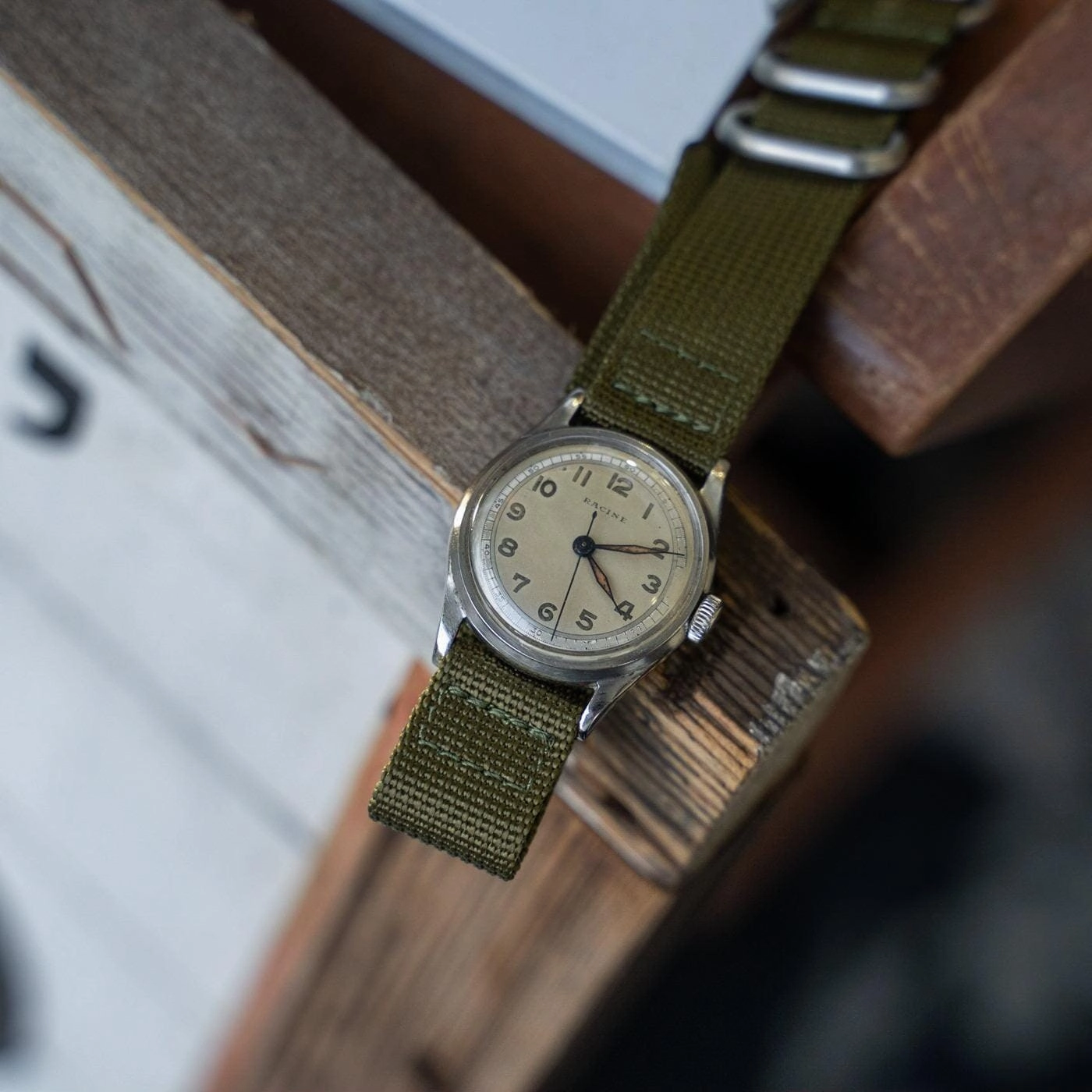 ラシーン（ギャレット）ミリタリースタイル ラウンド 32mm 1940年代