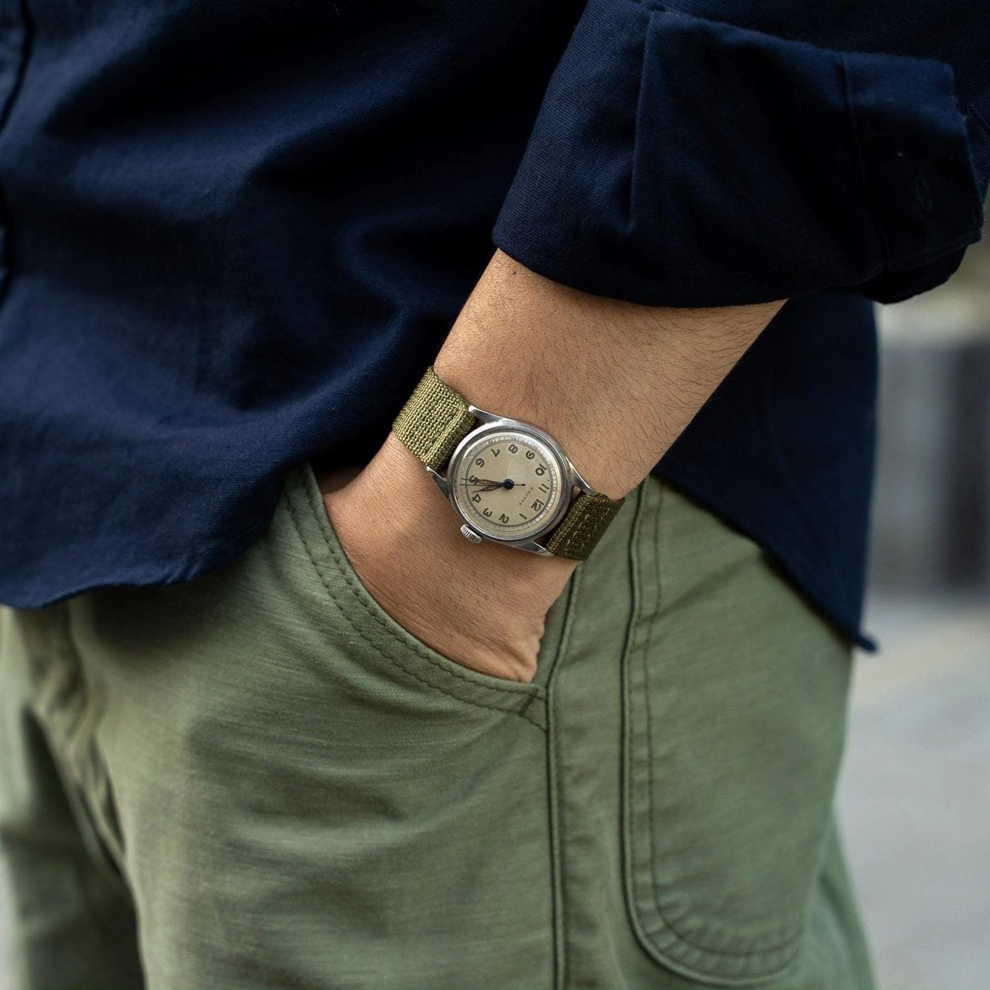 ラシーン（ギャレット）ミリタリースタイル ラウンド 32mm 1940年代